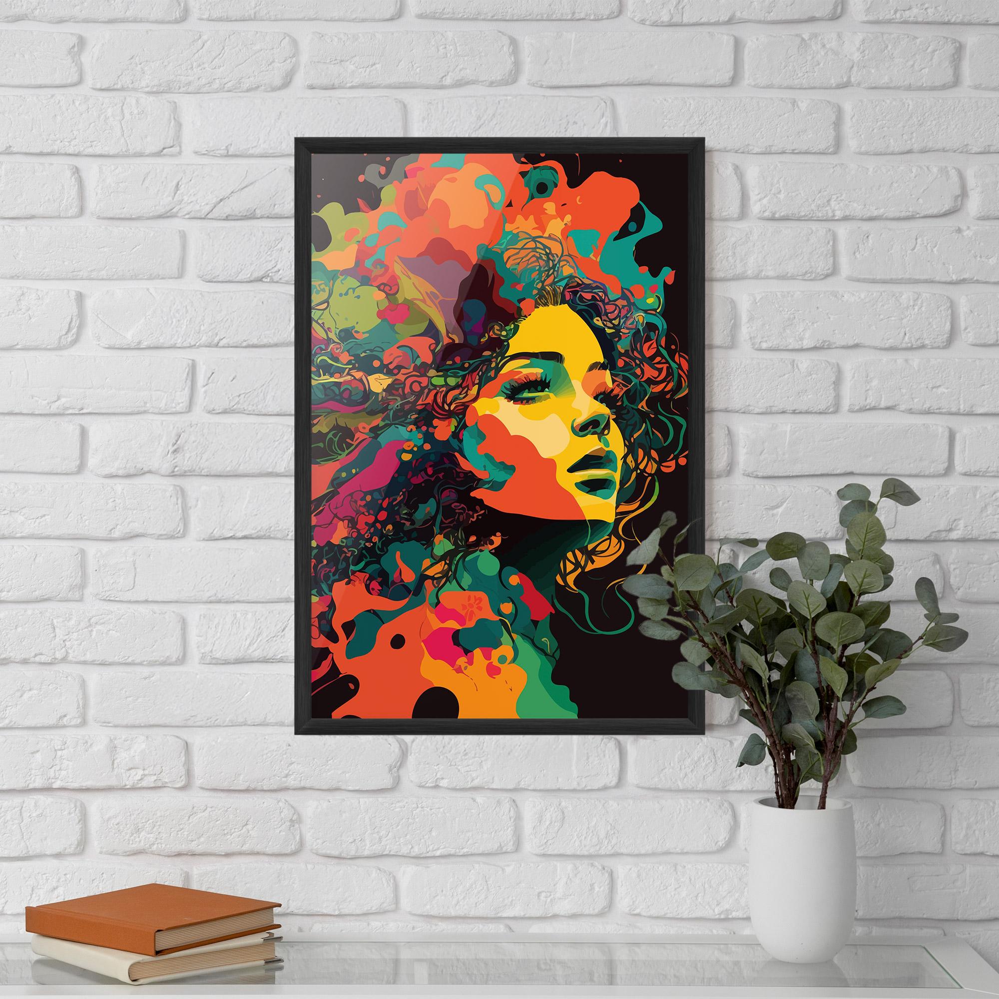 Gerahmte Poster Colorful African Woman mockup 5