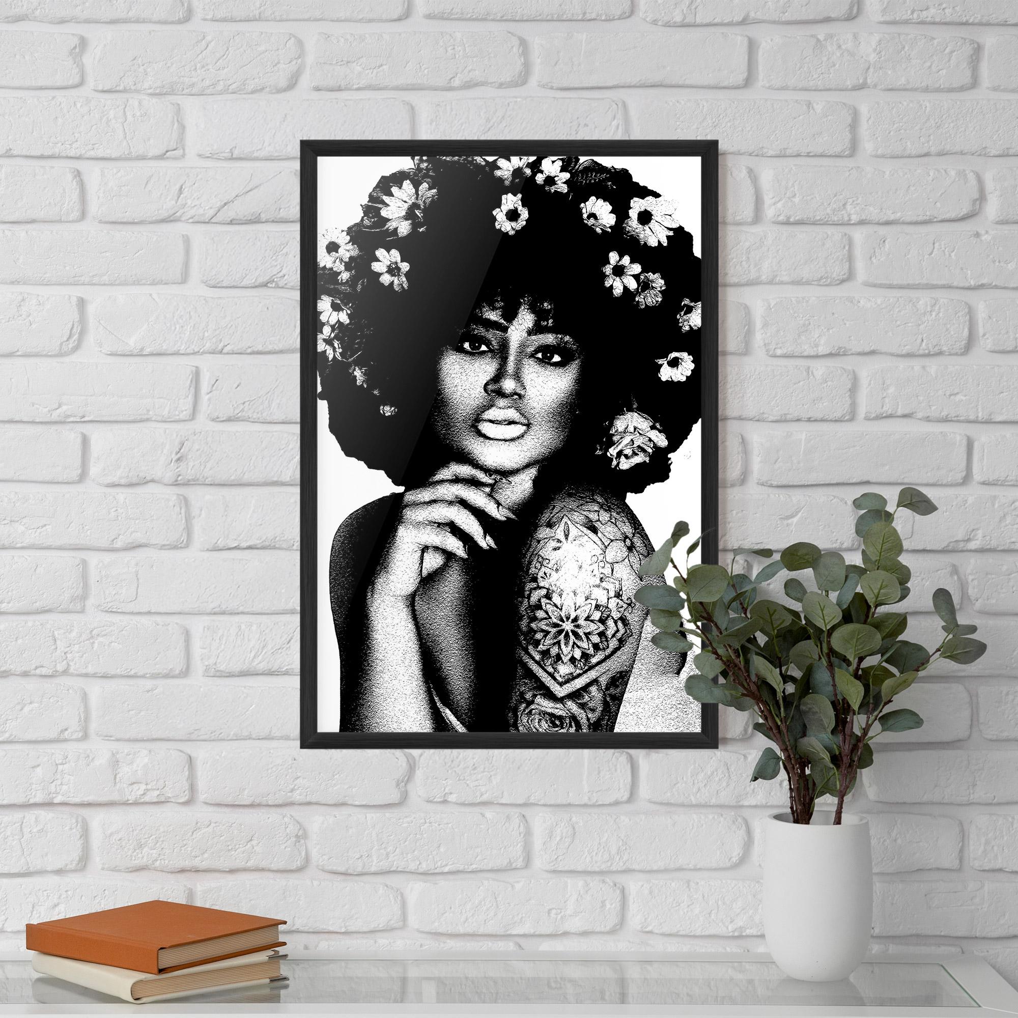 Gerahmte Poster Flower African Woman mockup 5