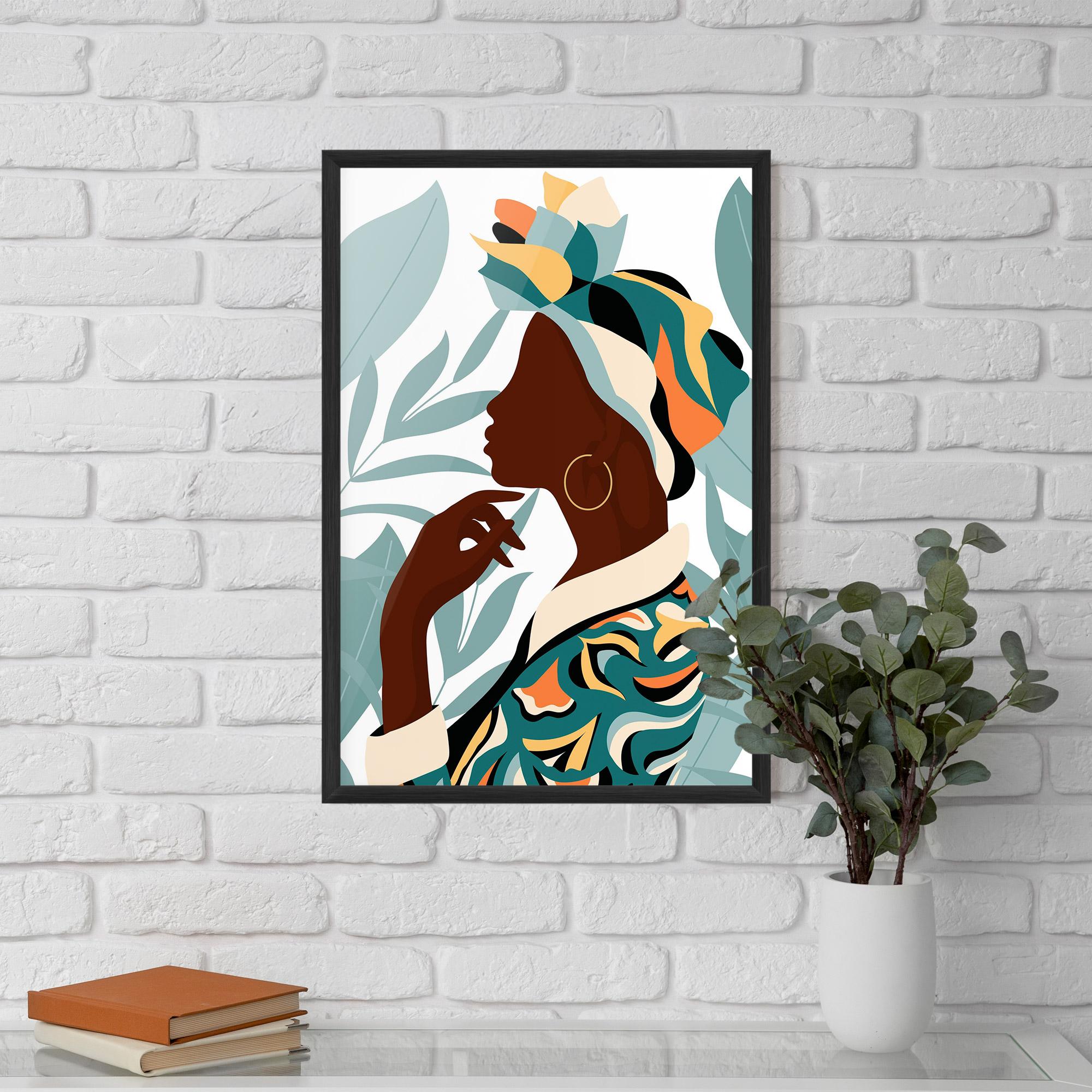 Gerahmte Poster Gold African Earring mockup 5