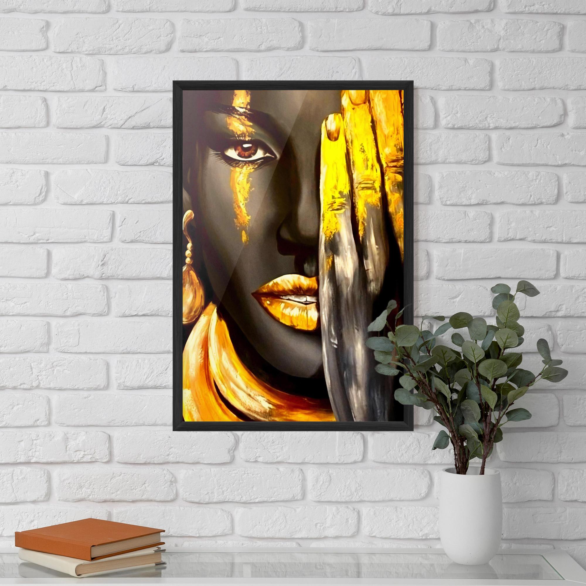 Gerahmte Poster Golden African Women mockup 5