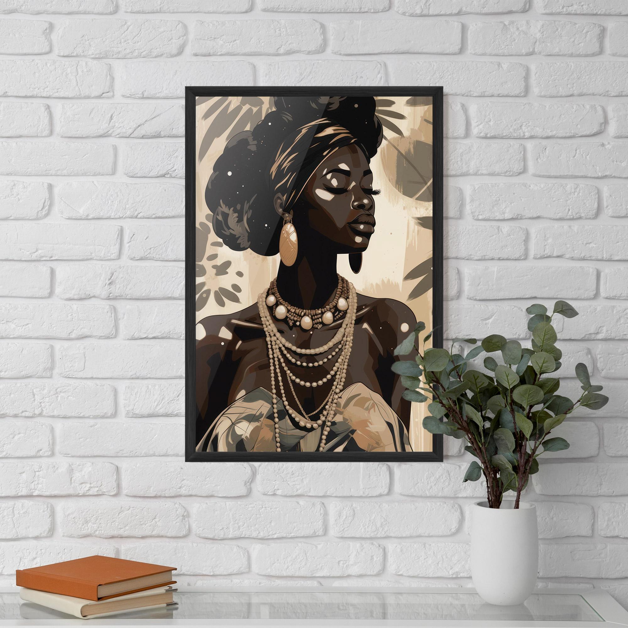 Gerahmte Poster Wearing Necklace Graphic mockup 5