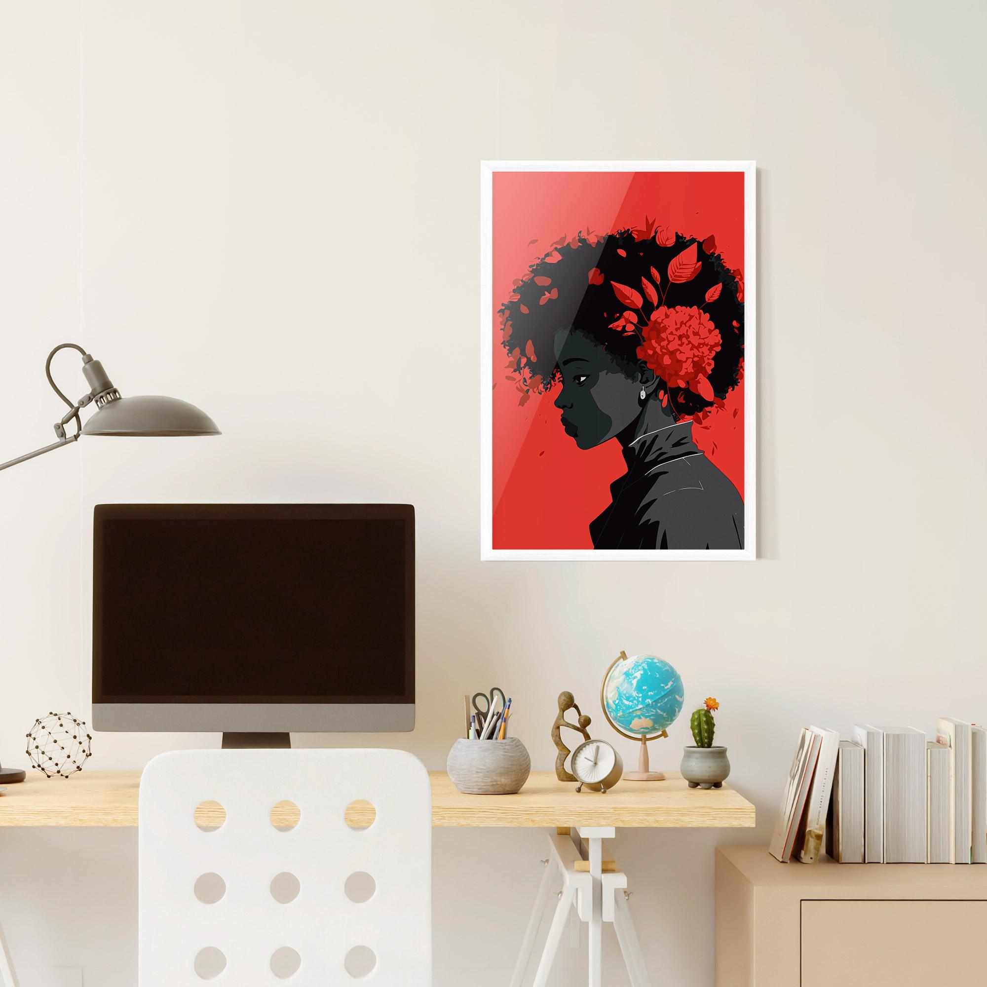Gerahmte Poster African Red Flower mockup 6