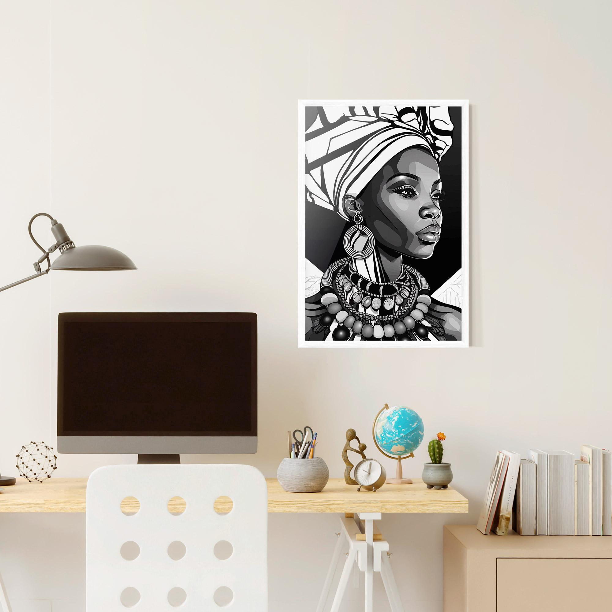 Gerahmte Poster Black White African mockup 6