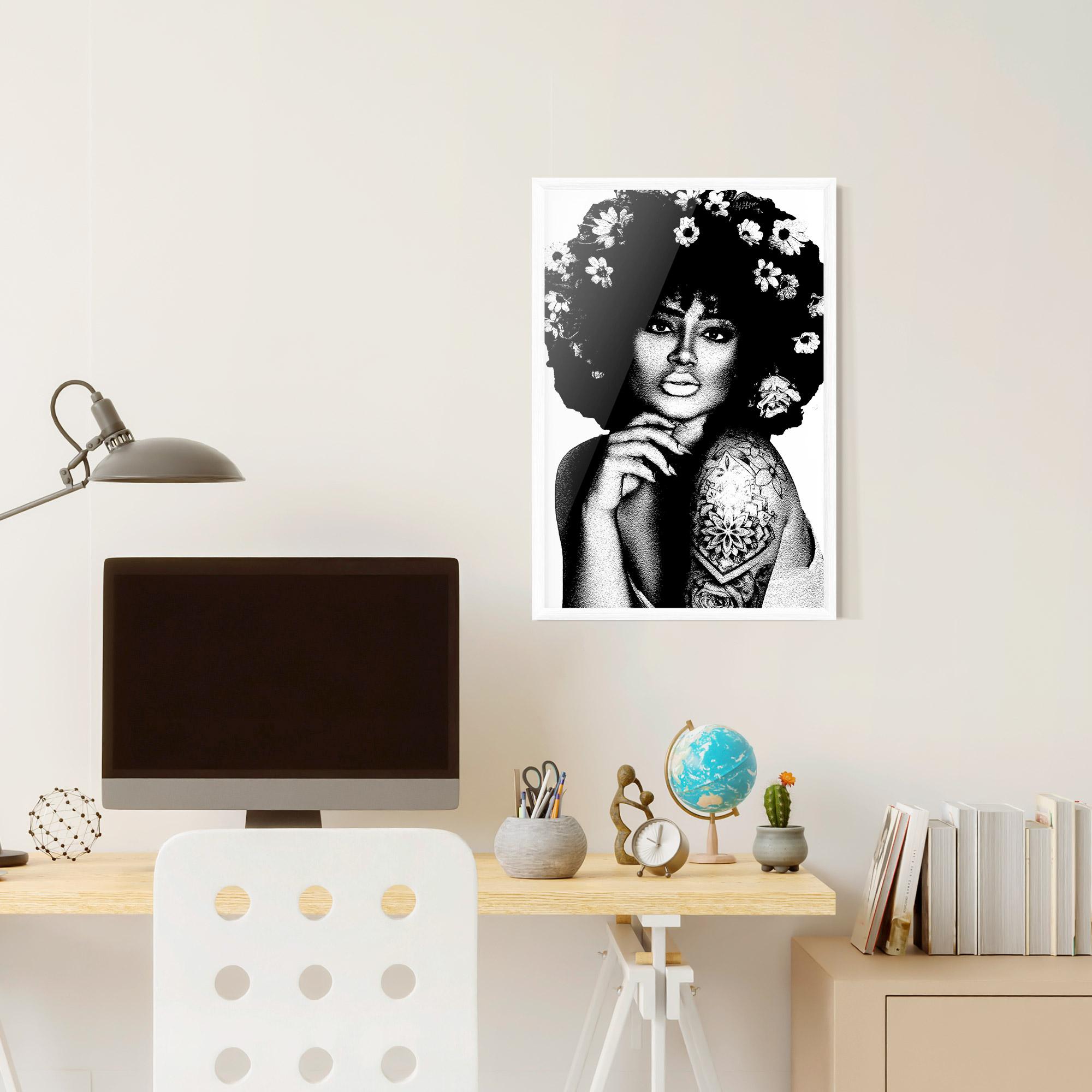 Gerahmte Poster Flower African Woman mockup 6