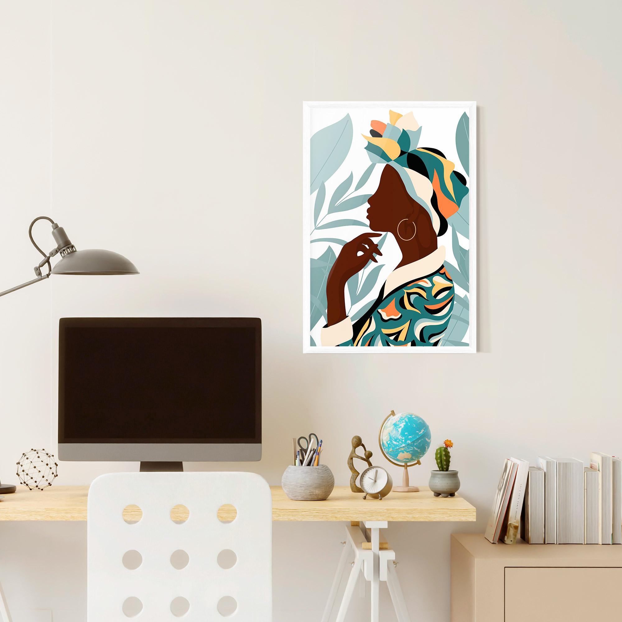 Gerahmte Poster Gold African Earring mockup 6