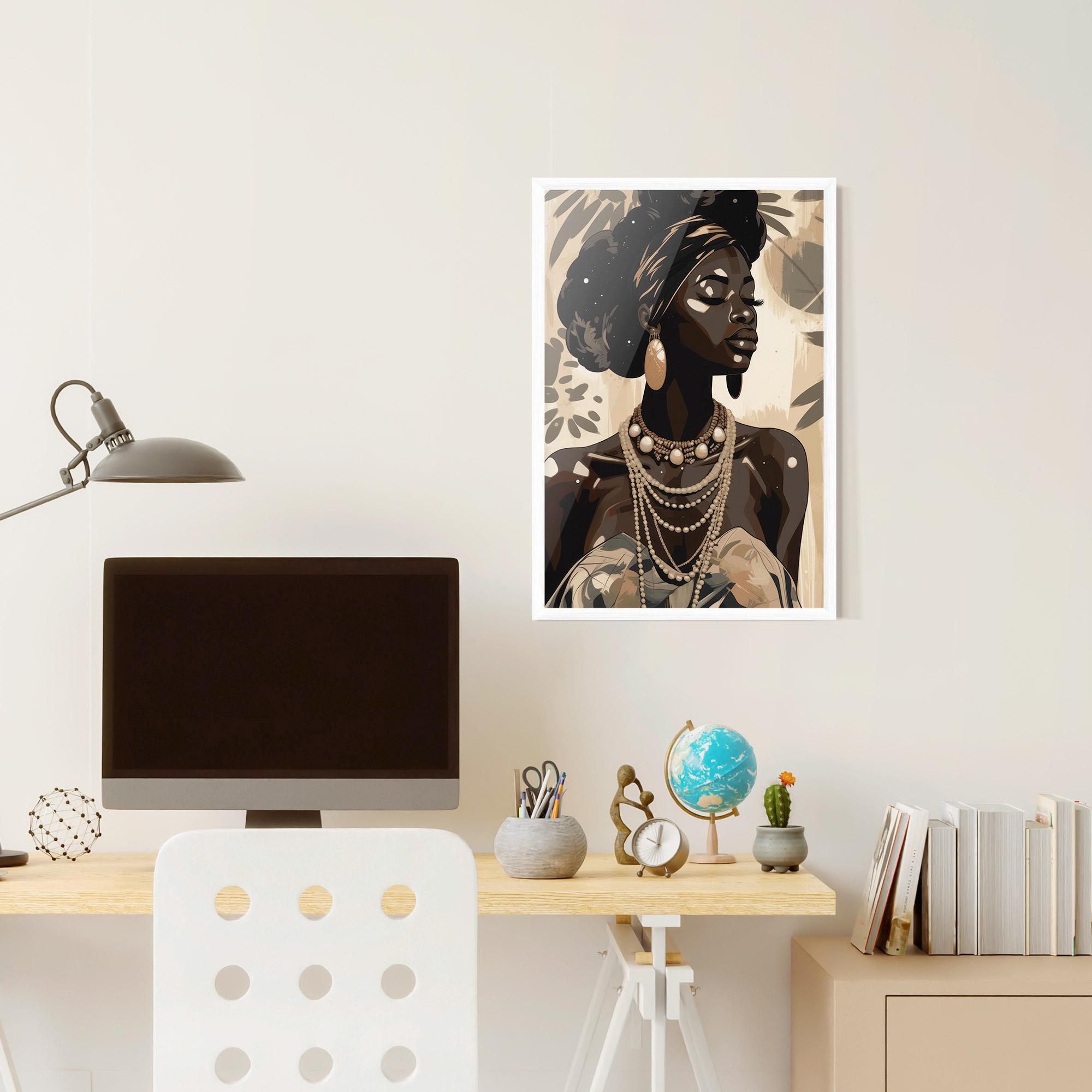 Gerahmte Poster Wearing Necklace Graphic mockup 6
