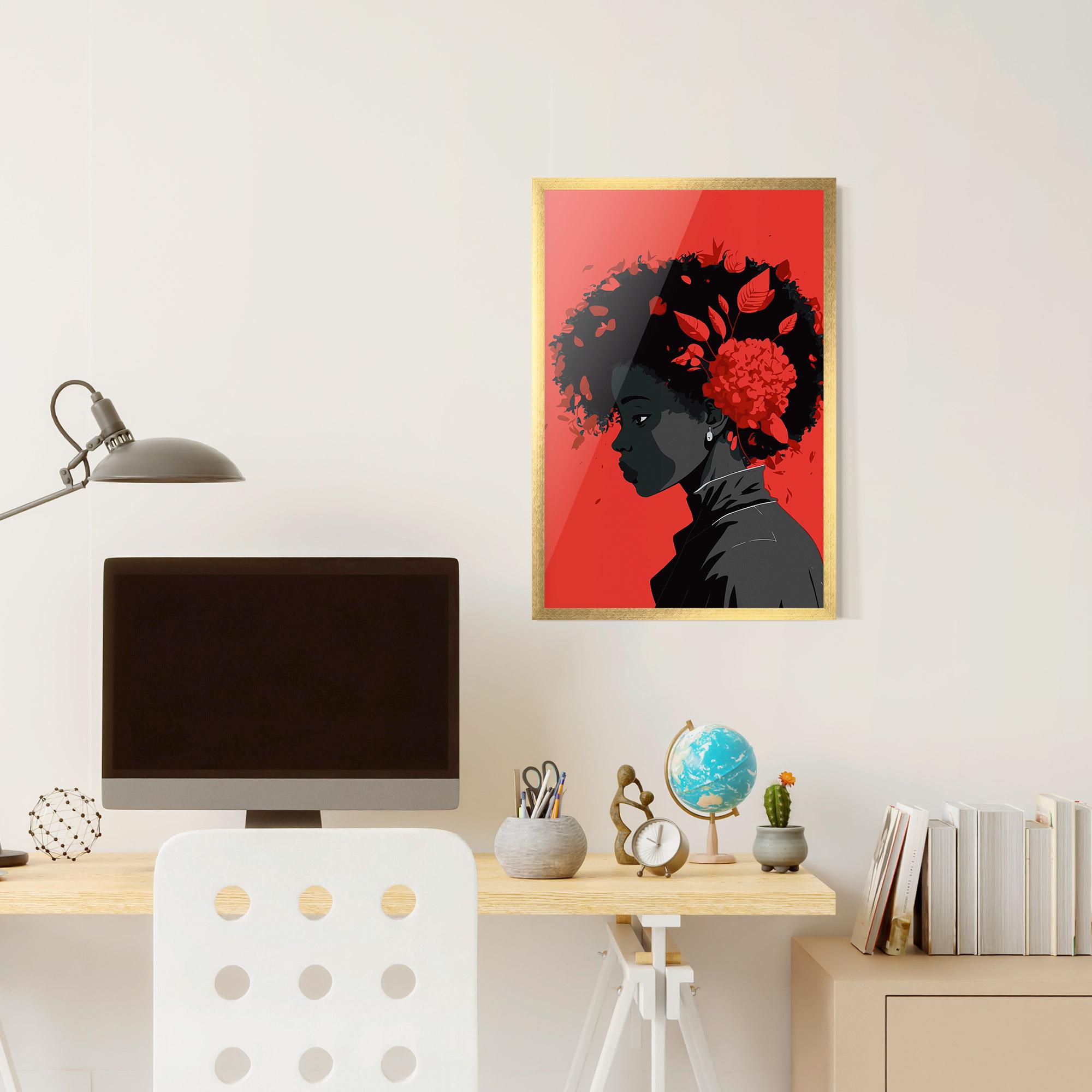 Gerahmte Poster African Red Flower mockup 6