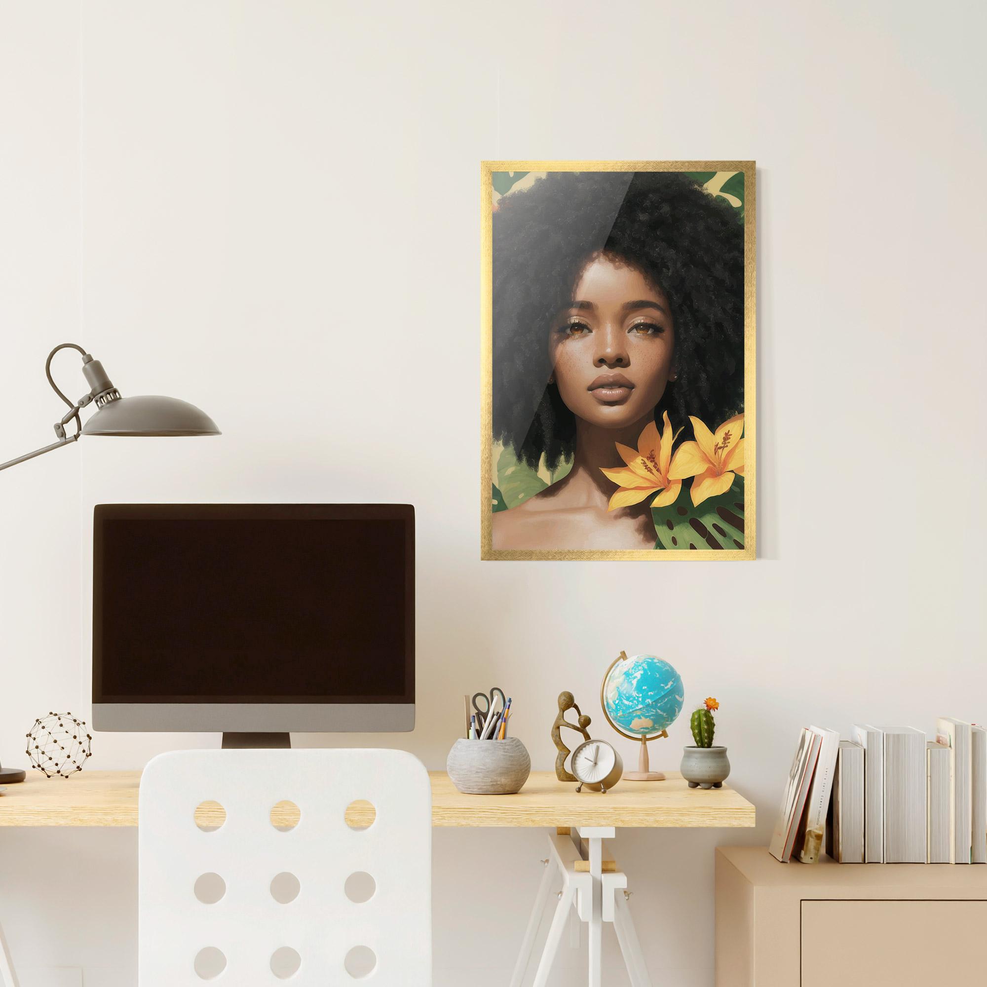 Gerahmte Poster Beautiful African Girl mockup 6
