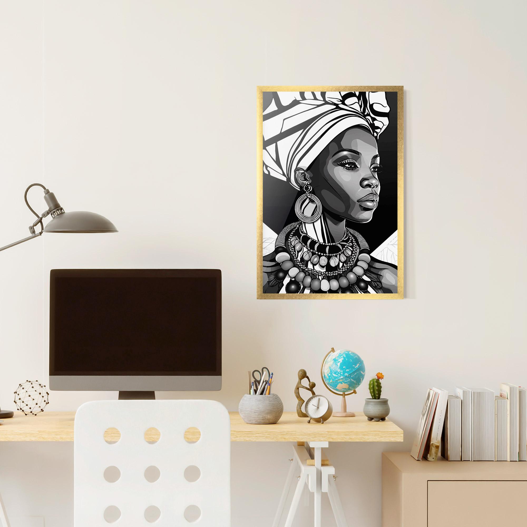 Gerahmte Poster Black White African mockup 6