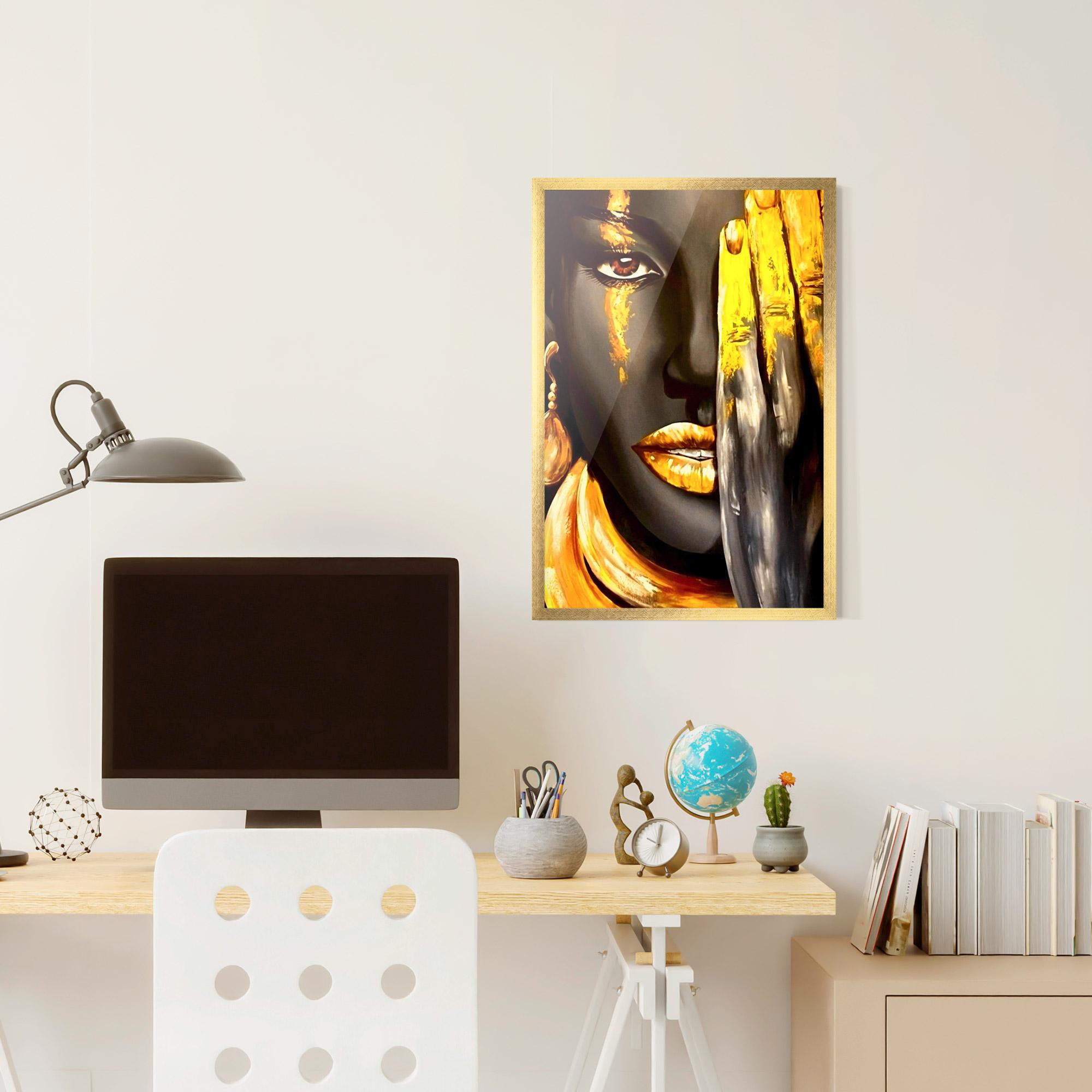 Gerahmte Poster Golden African Women mockup 6