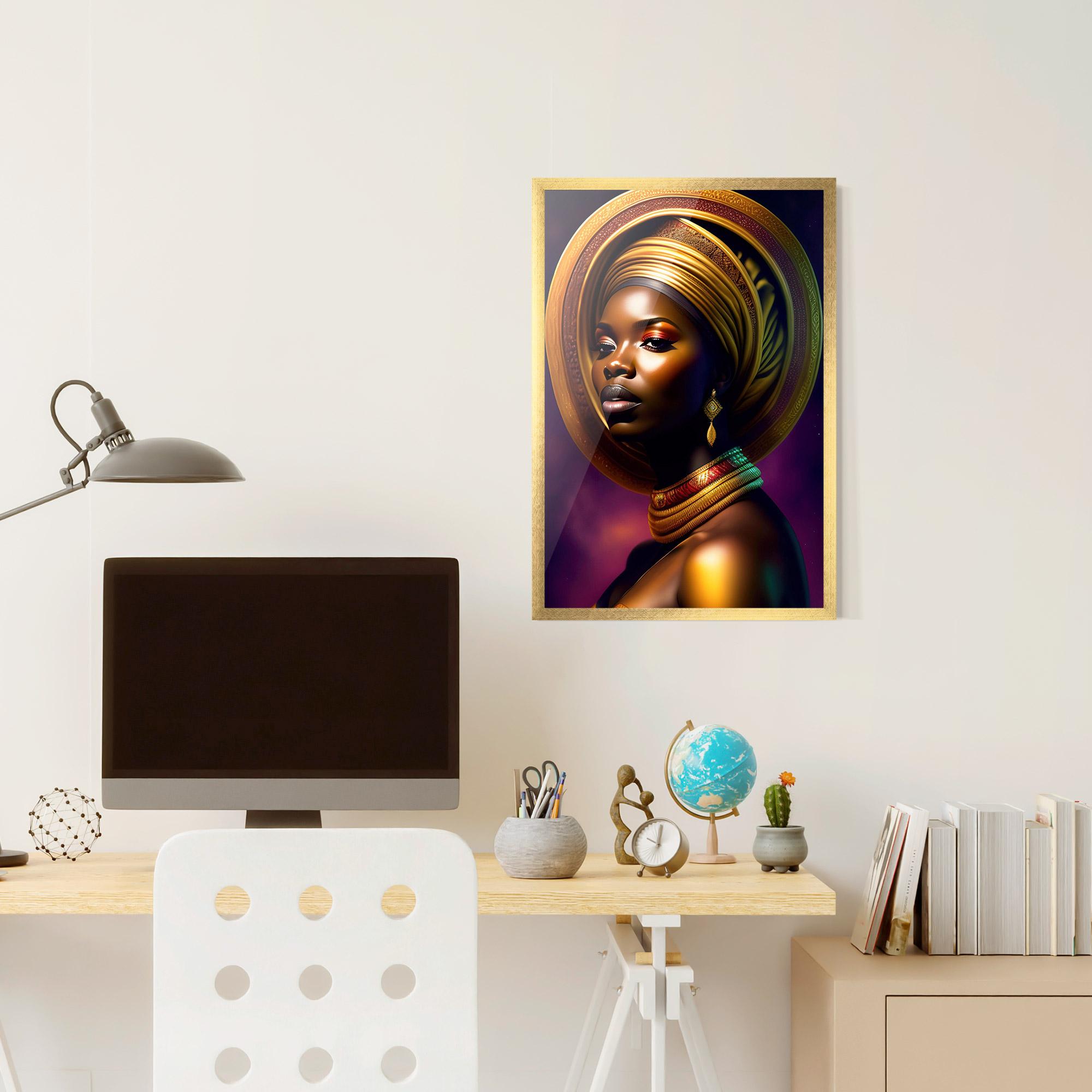 Gerahmte Poster Golden Crown Woman mockup 6