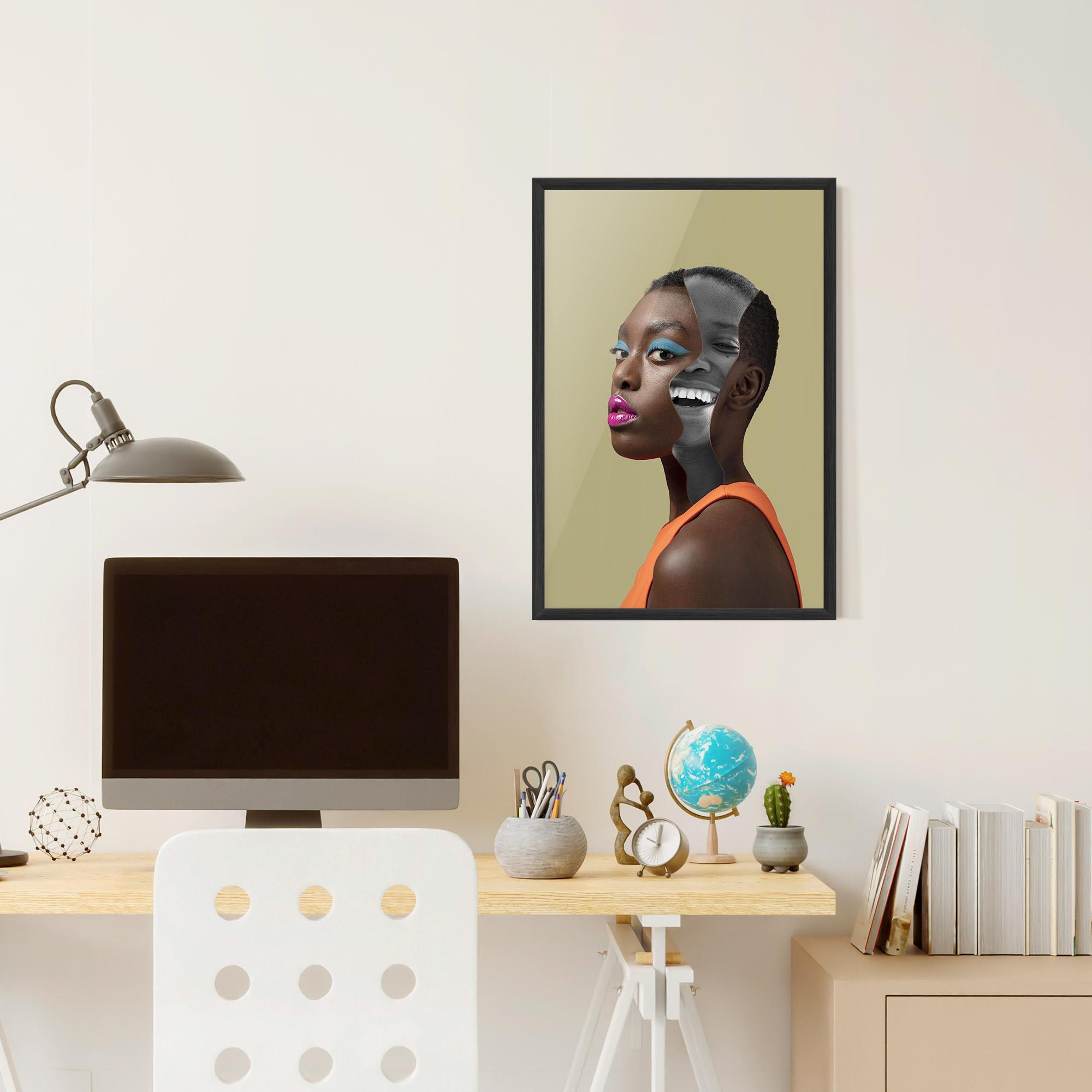 Gerahmte Poster American Woman Collage mockup 6