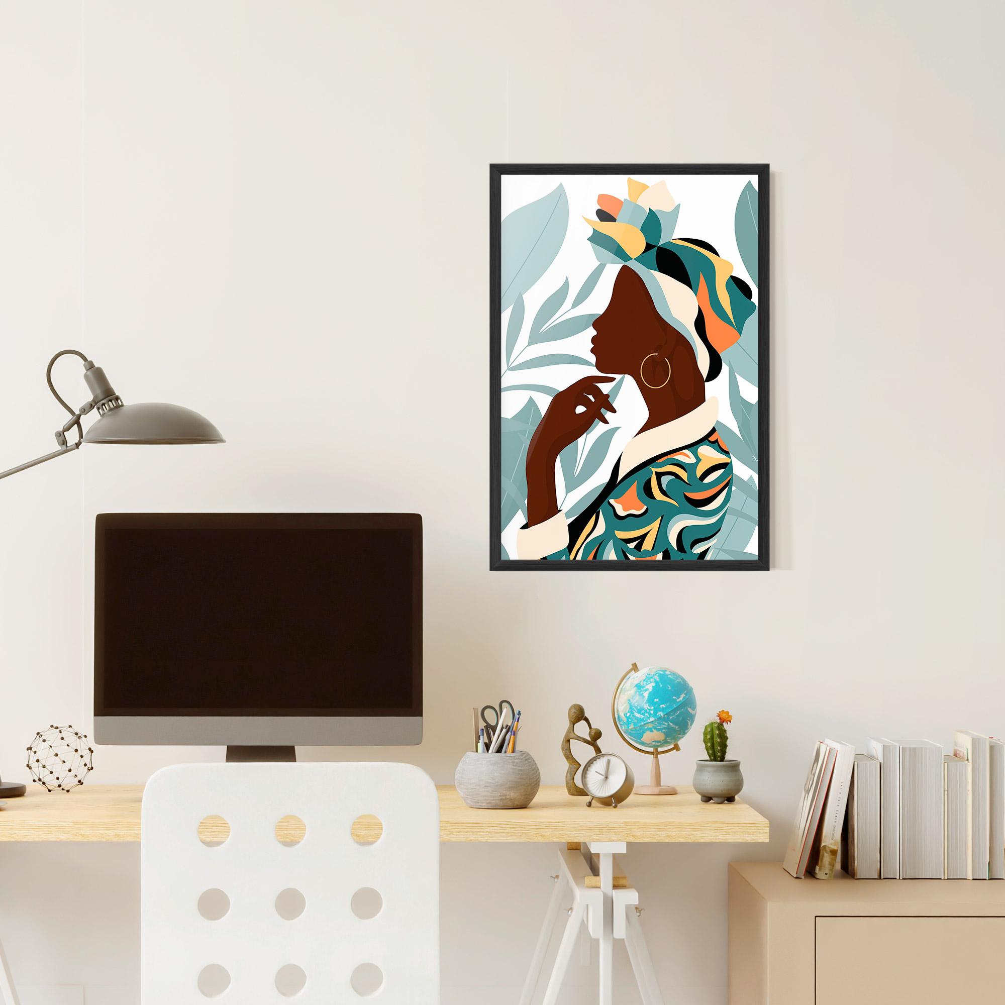 Gerahmte Poster Gold African Earring mockup 6