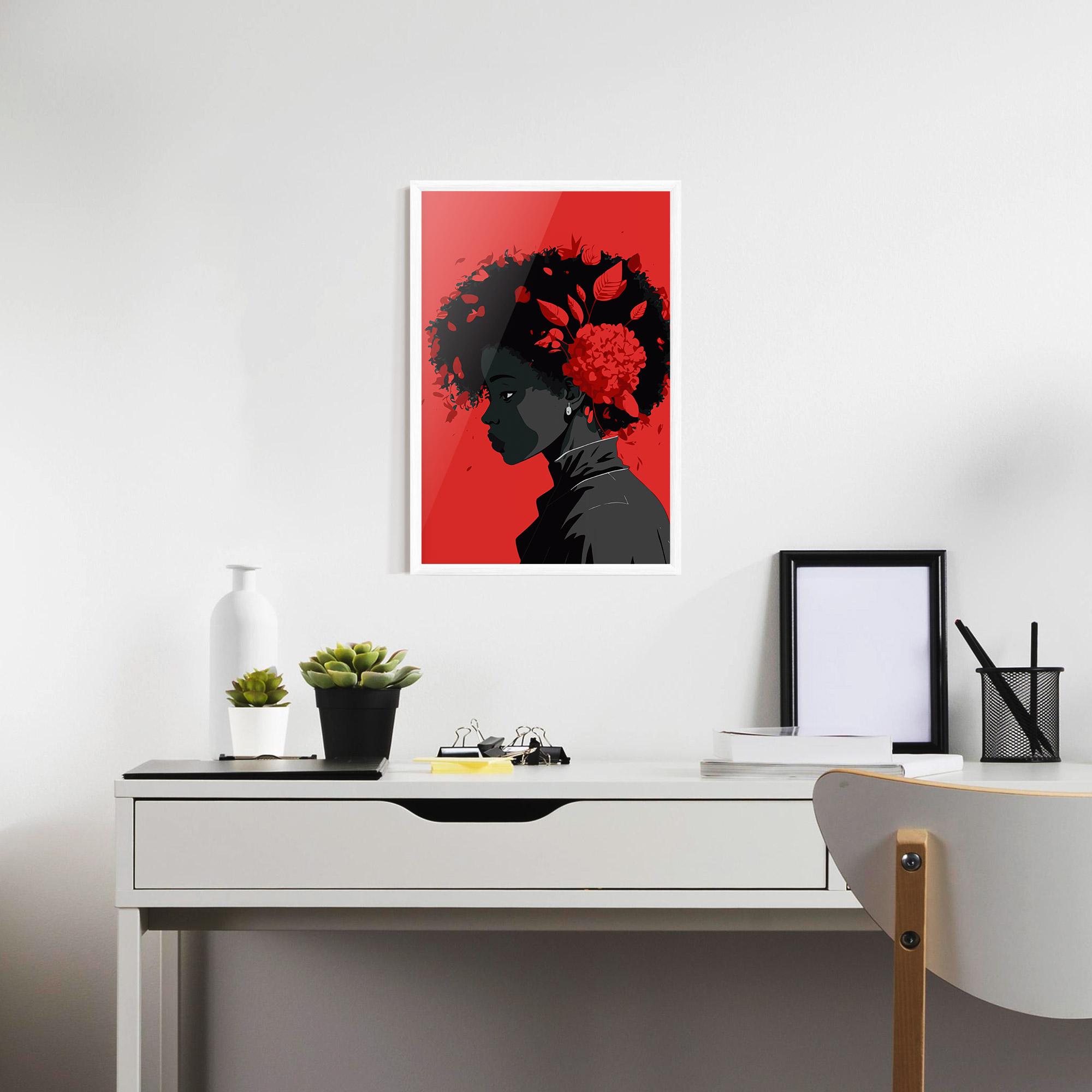 Gerahmte Poster African Red Flower mockup 7