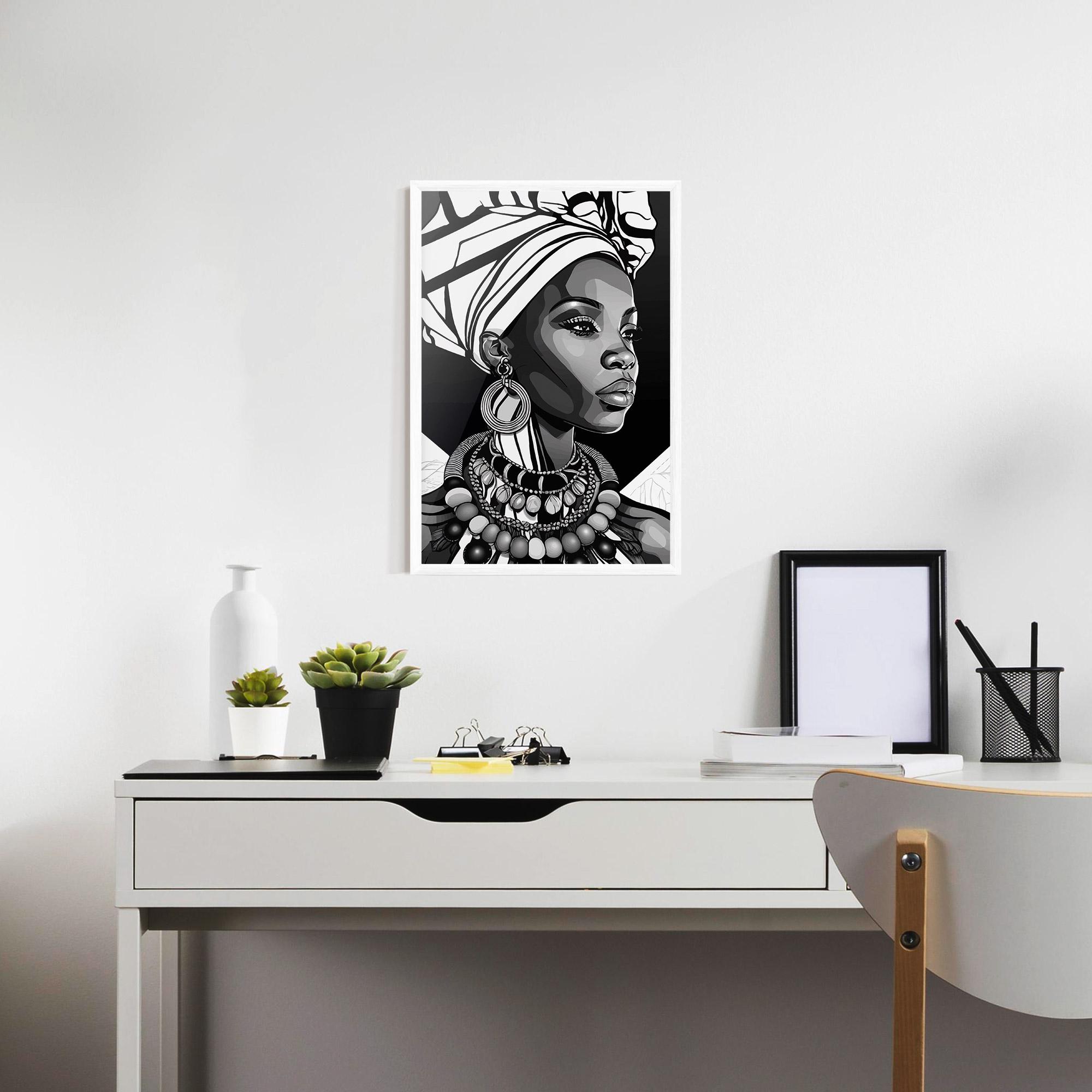 Gerahmte Poster Black White African mockup 7