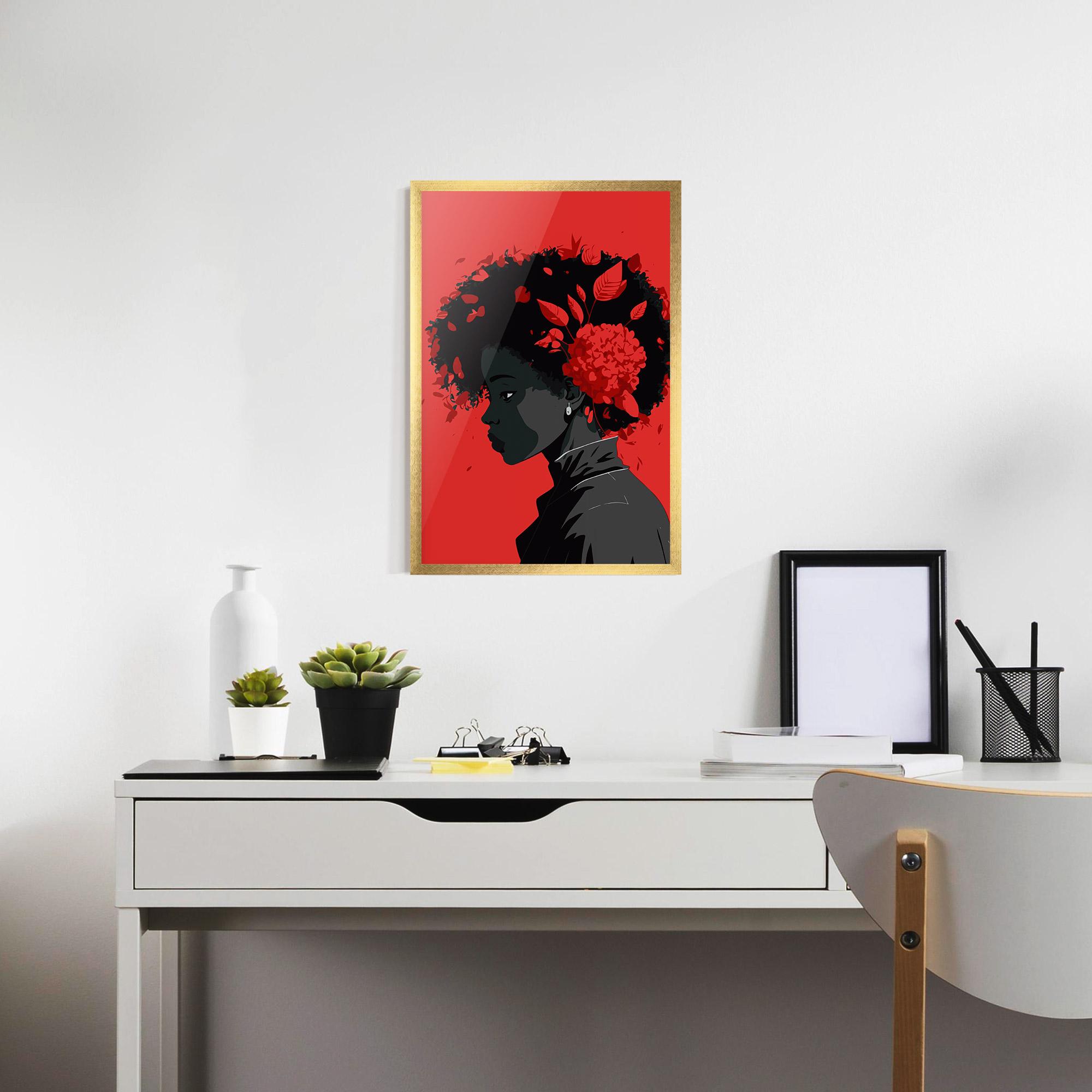 Gerahmte Poster African Red Flower mockup 7
