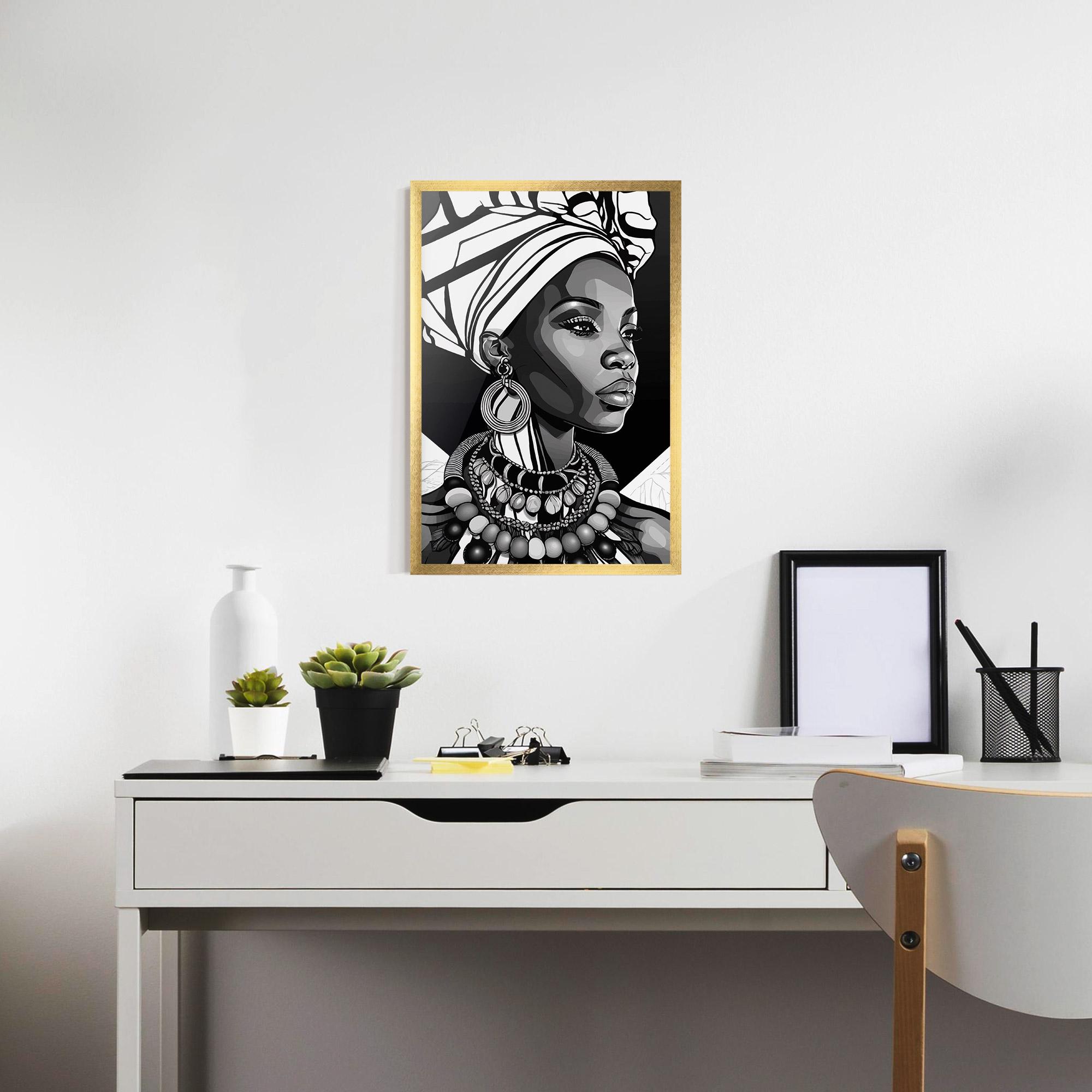 Gerahmte Poster Black White African mockup 7