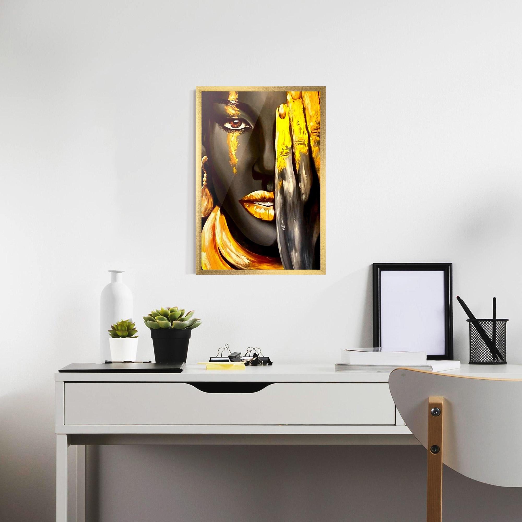 Gerahmte Poster Golden African Women mockup 7