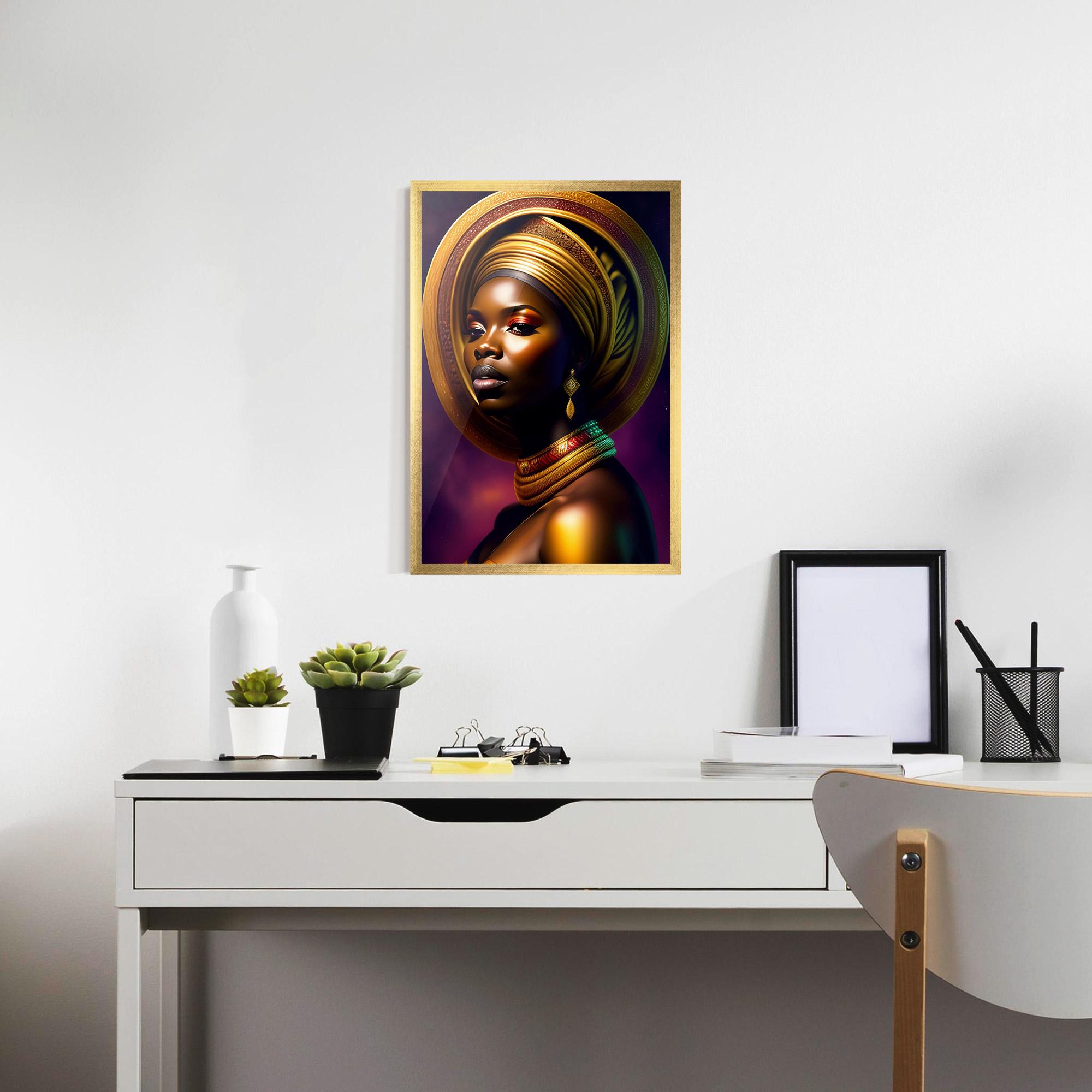 Gerahmte Poster Golden Crown Woman mockup 7