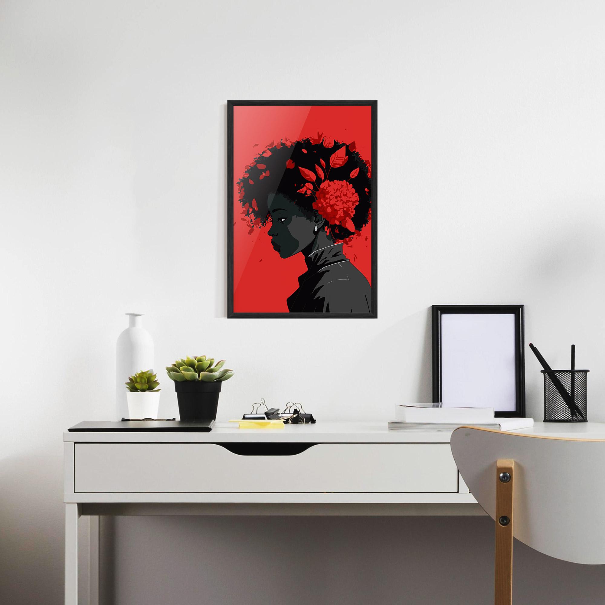 Gerahmte Poster African Red Flower mockup 7