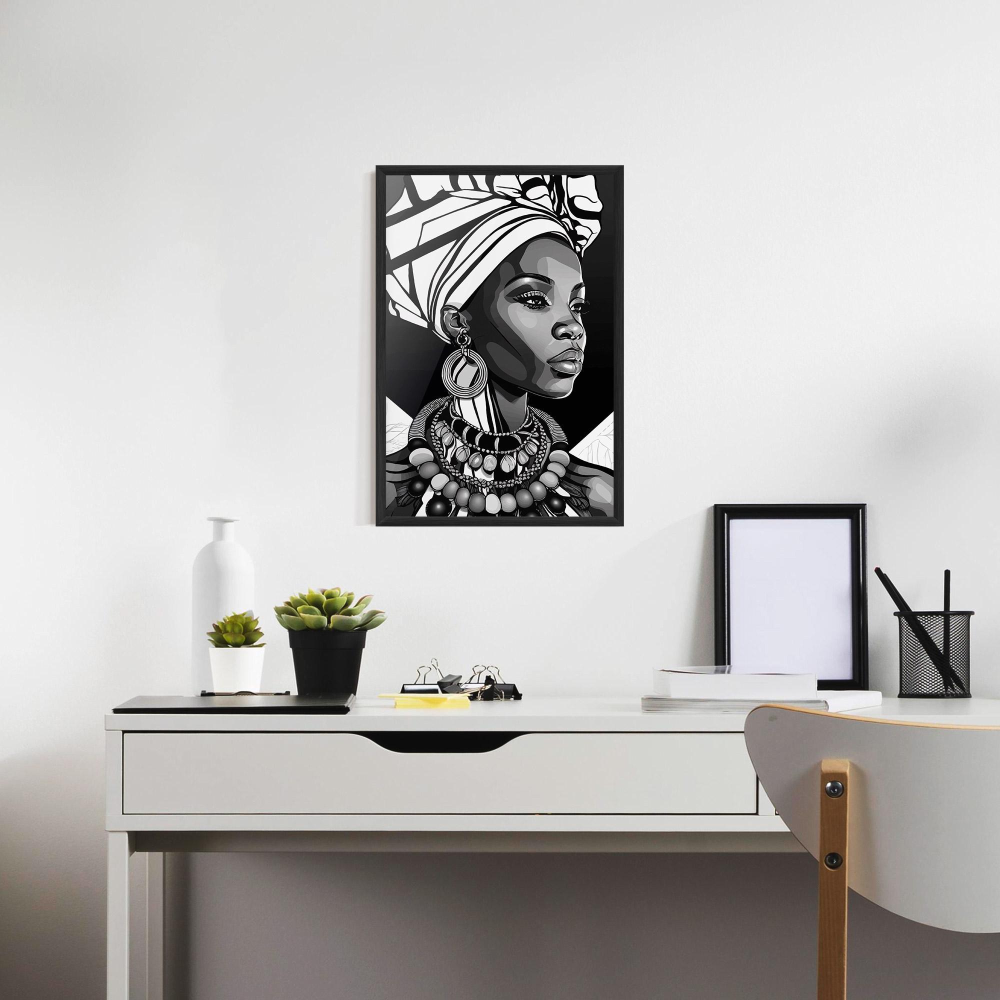 Gerahmte Poster Black White African mockup 7