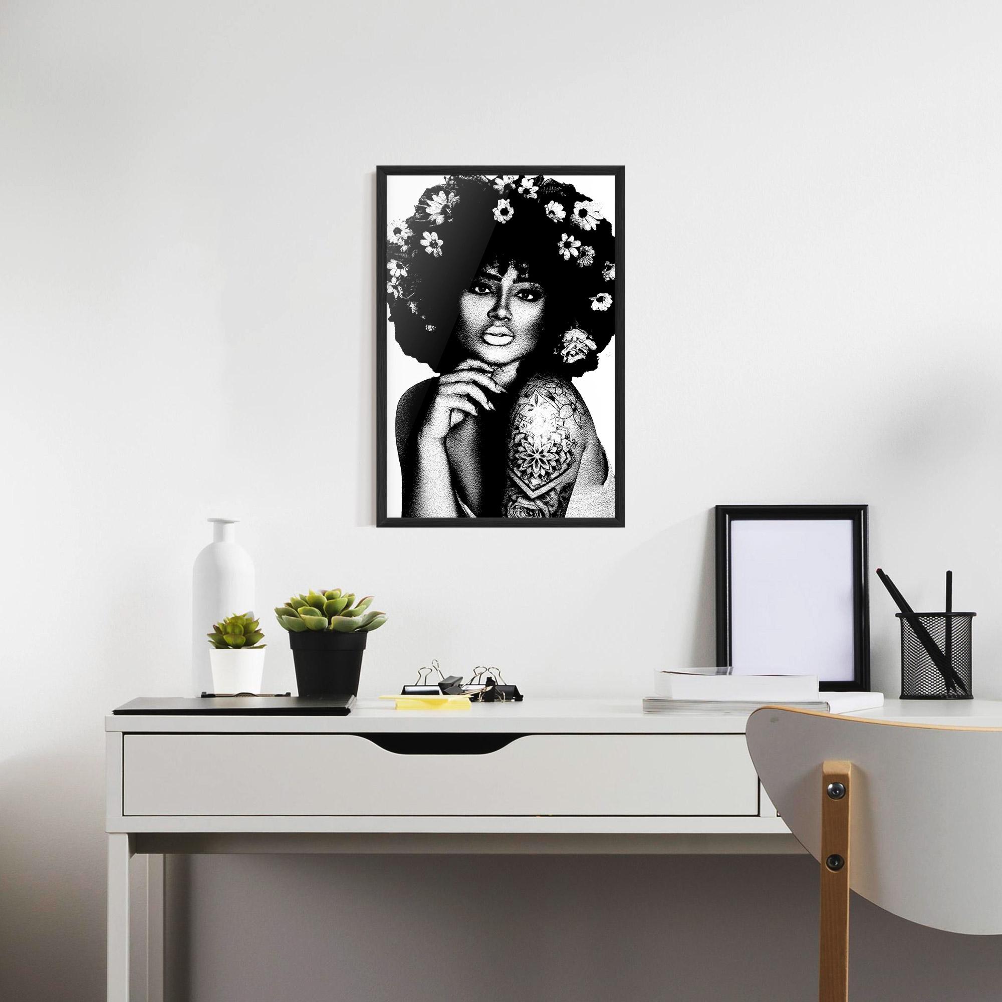 Gerahmte Poster Flower African Woman mockup 7