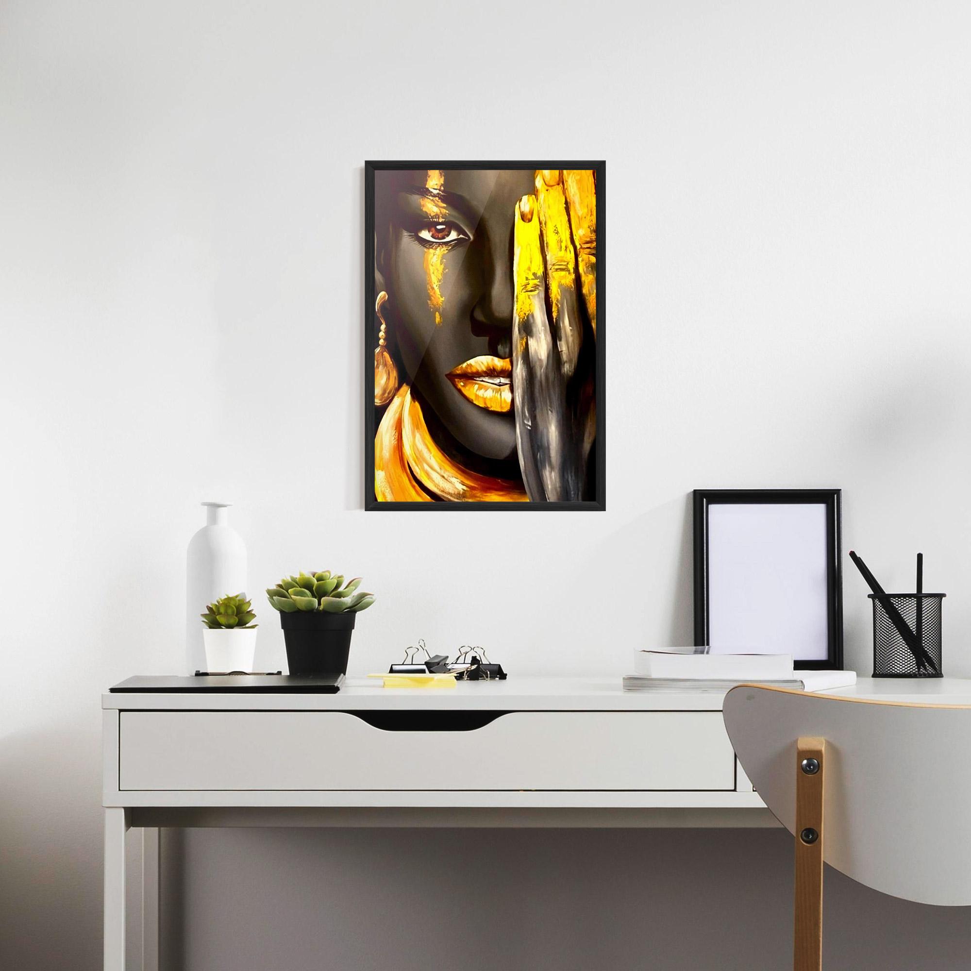 Gerahmte Poster Golden African Women mockup 7