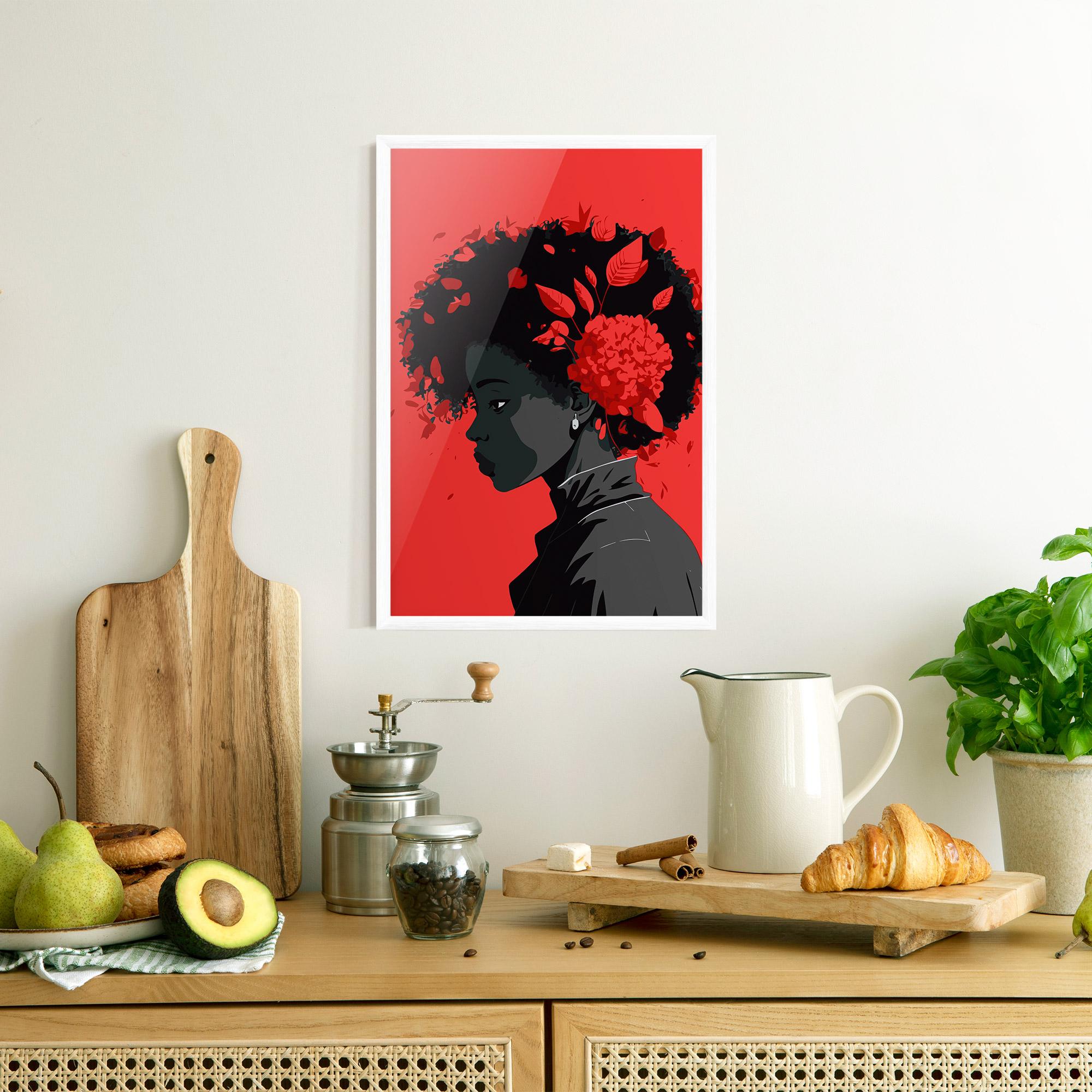 Gerahmte Poster African Red Flower mockup 8