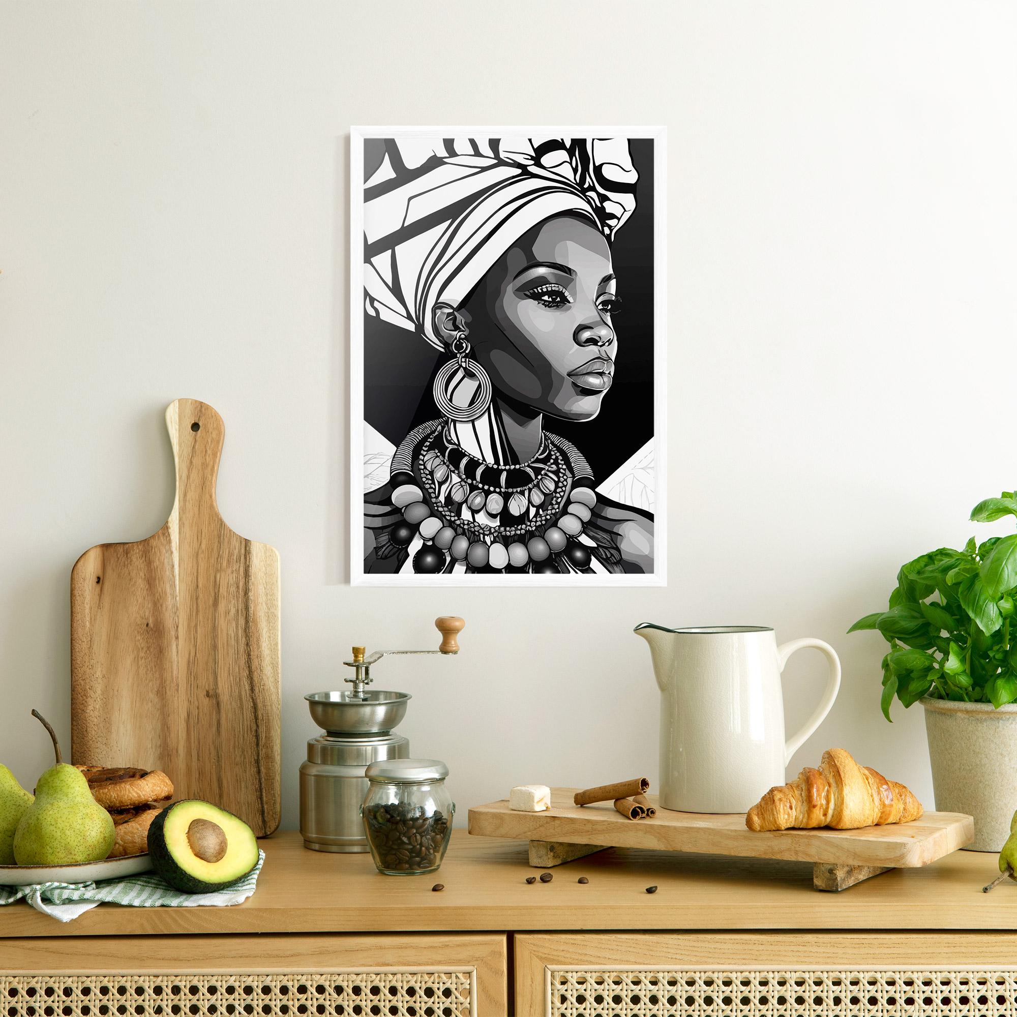 Gerahmte Poster Black White African mockup 8