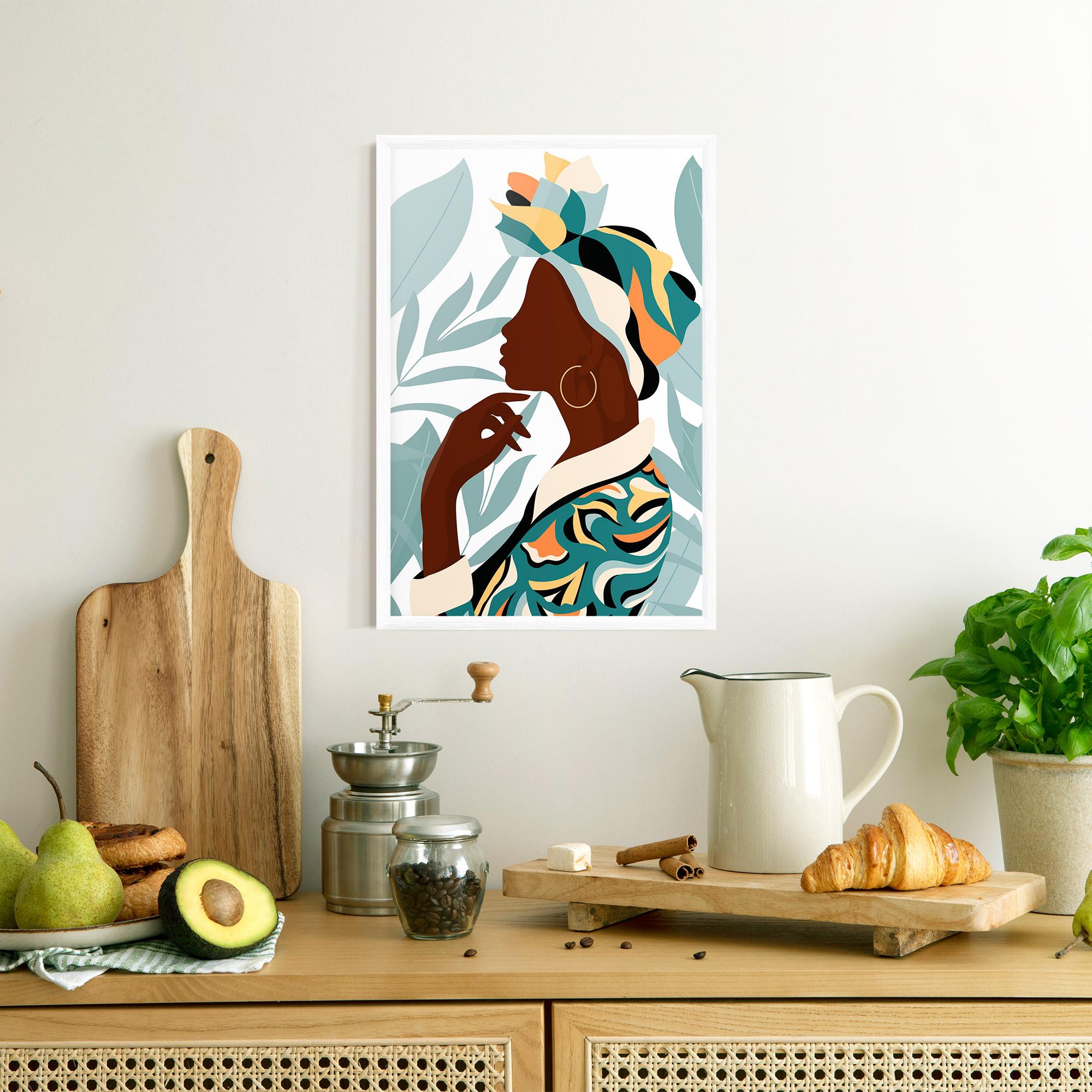 Gerahmte Poster Gold African Earring mockup 8