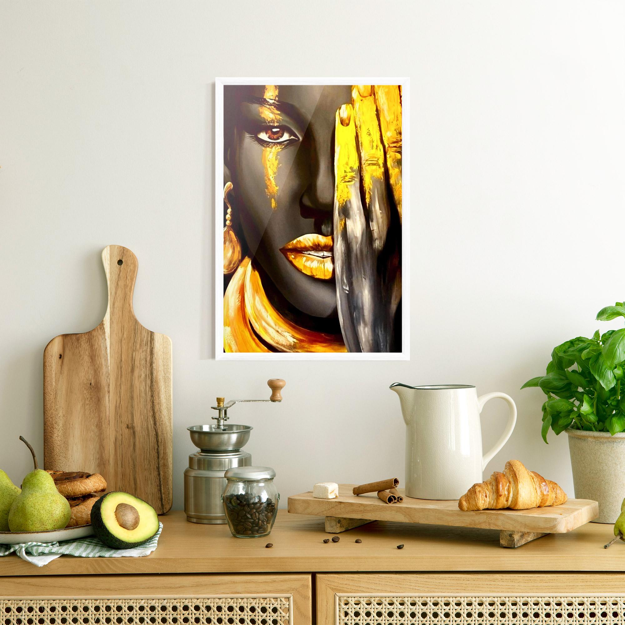 Gerahmte Poster Golden African Women mockup 8