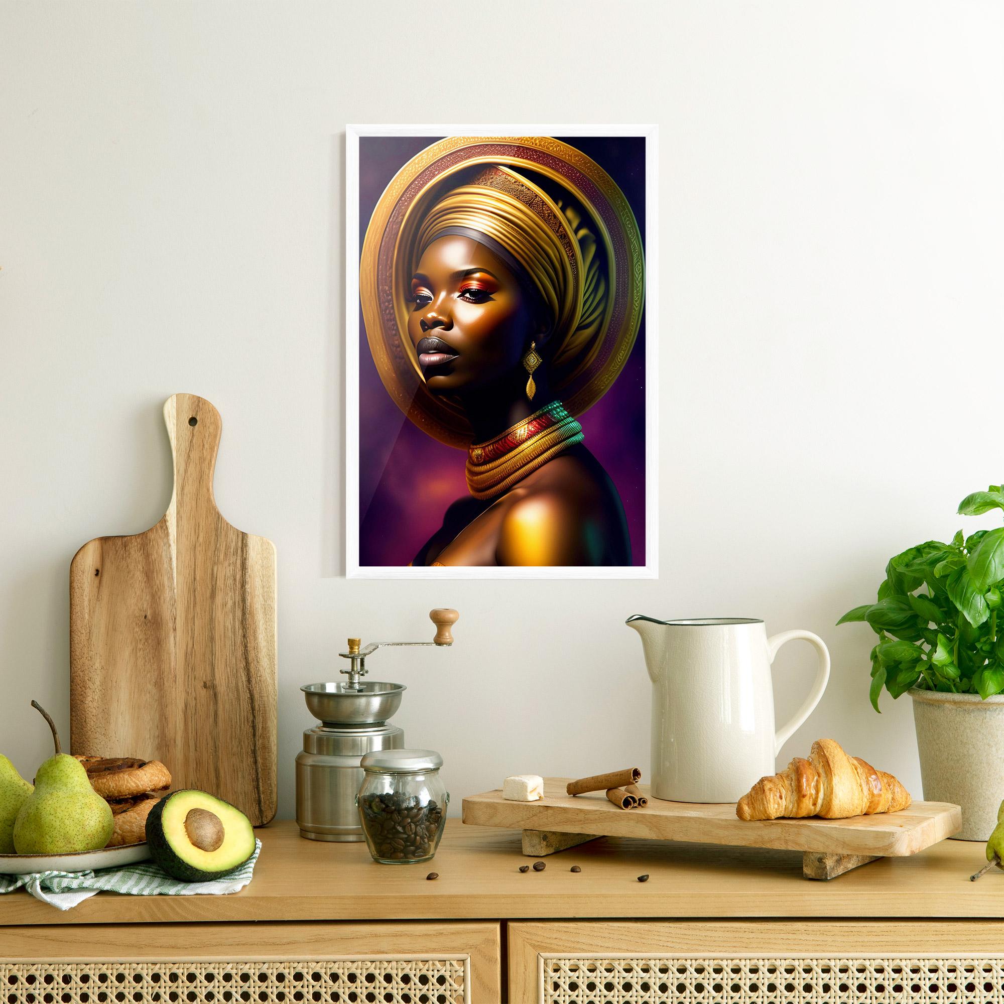 Gerahmte Poster Golden Crown Woman mockup 8