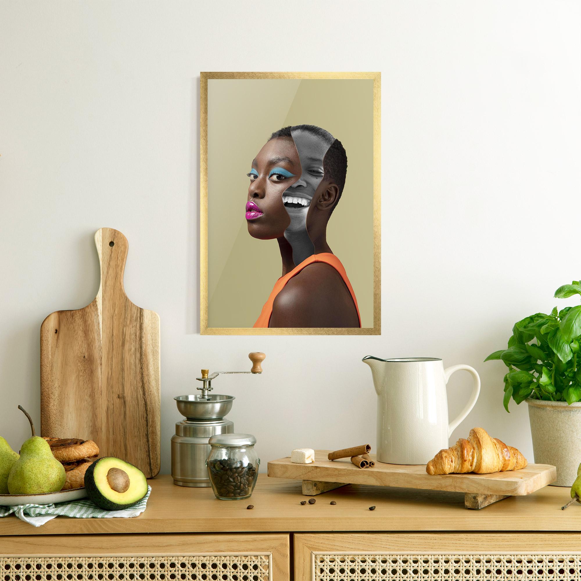 Gerahmte Poster American Woman Collage mockup 8