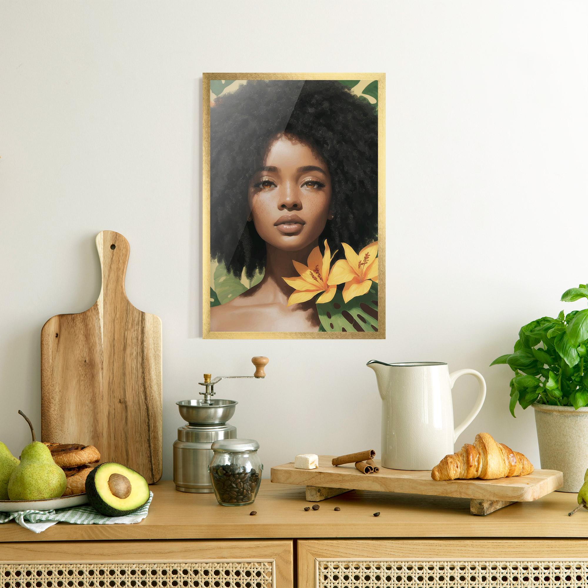 Gerahmte Poster Beautiful African Girl mockup 8