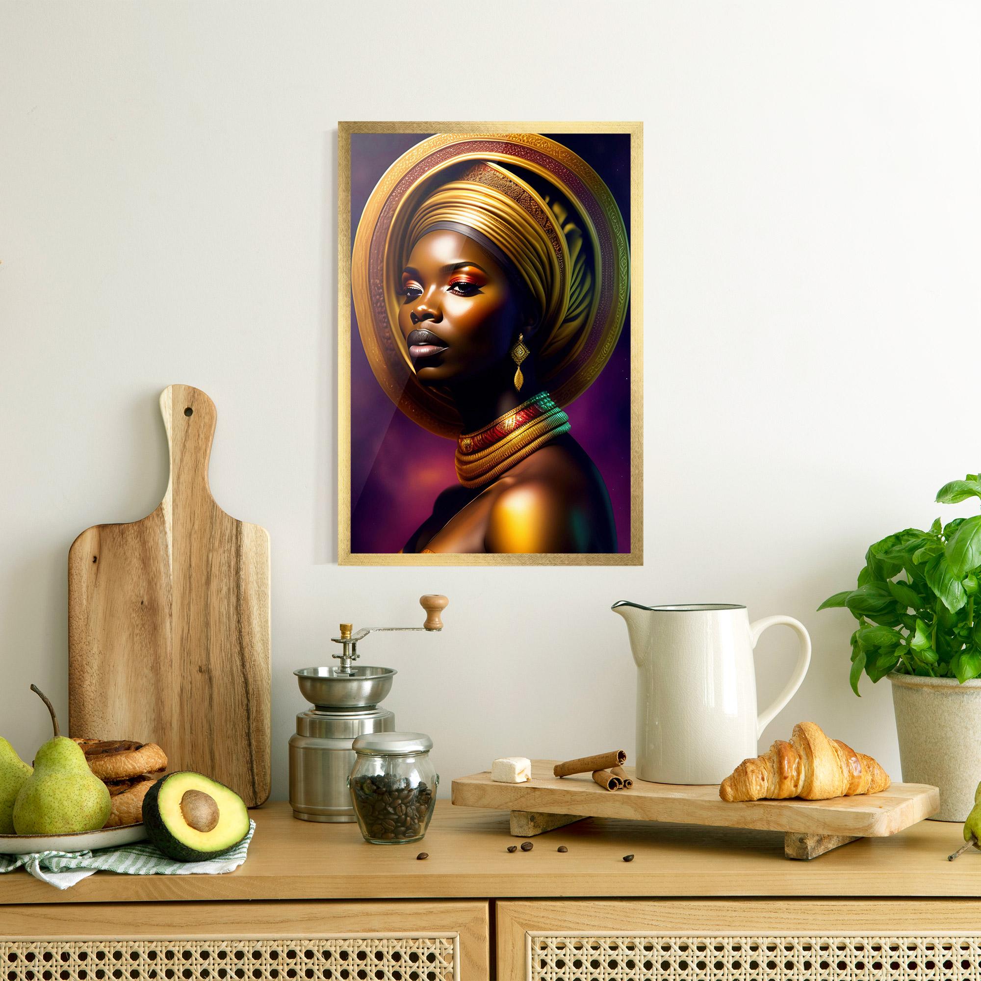 Gerahmte Poster Golden Crown Woman mockup 8