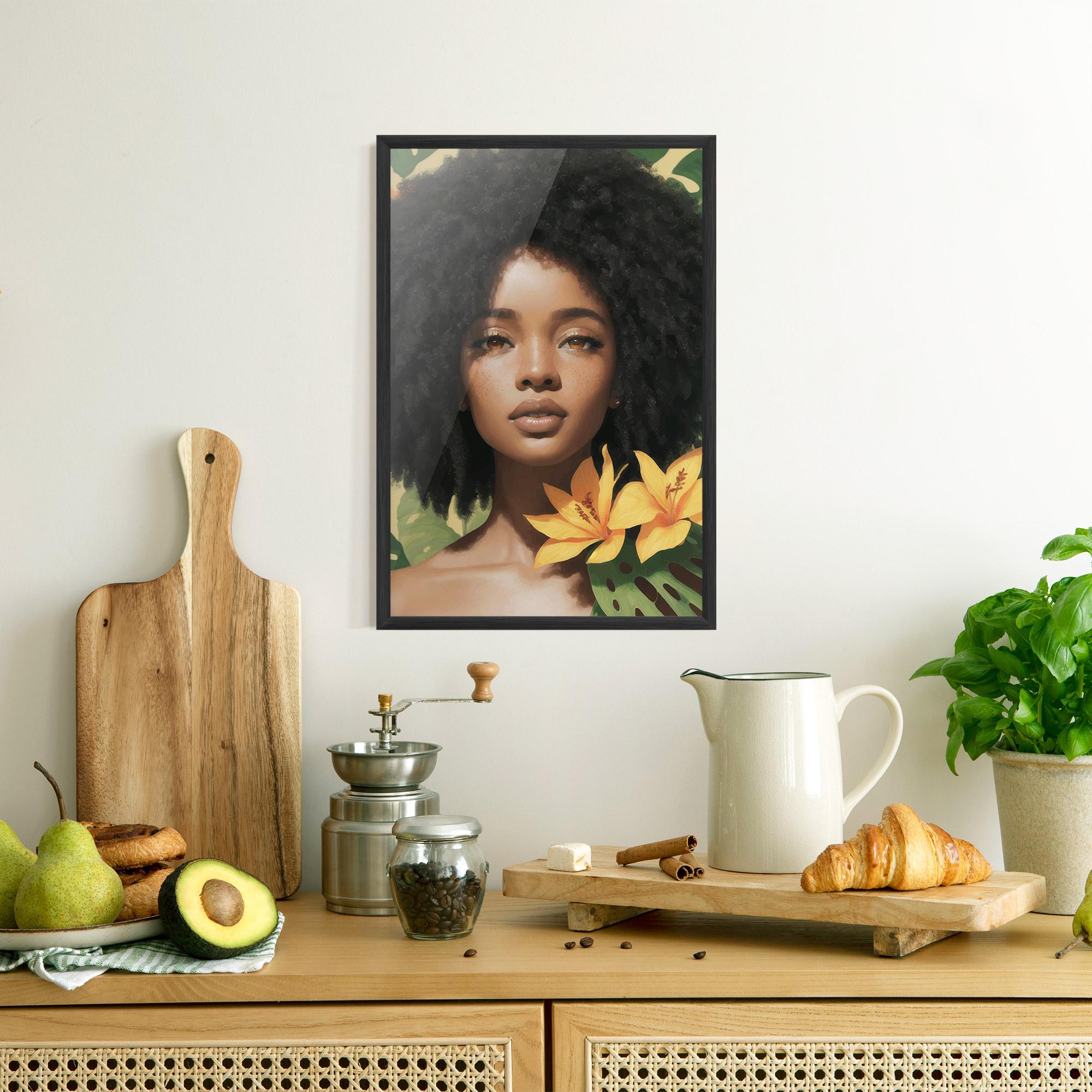 Gerahmte Poster Beautiful African Girl mockup 8