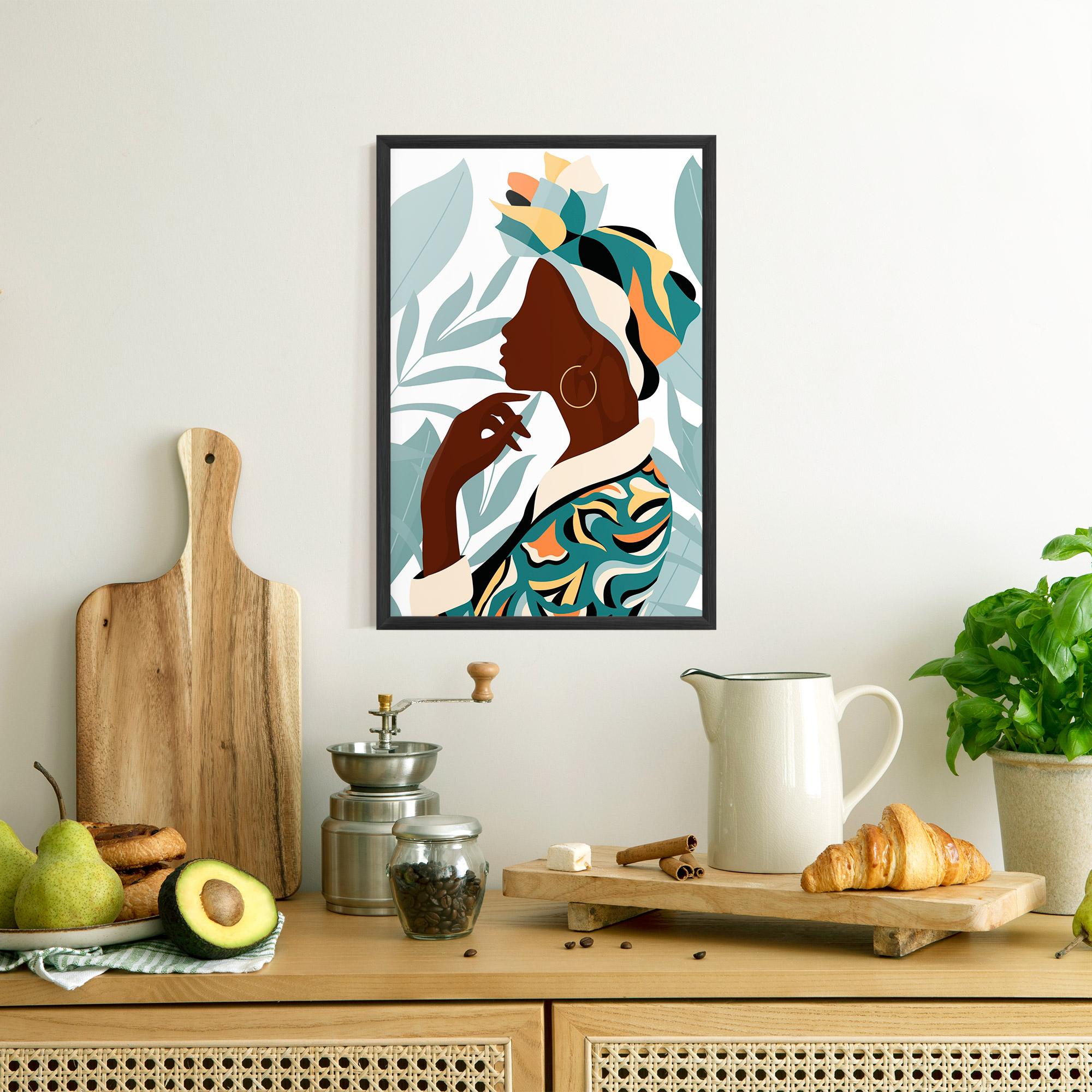 Gerahmte Poster Gold African Earring mockup 8