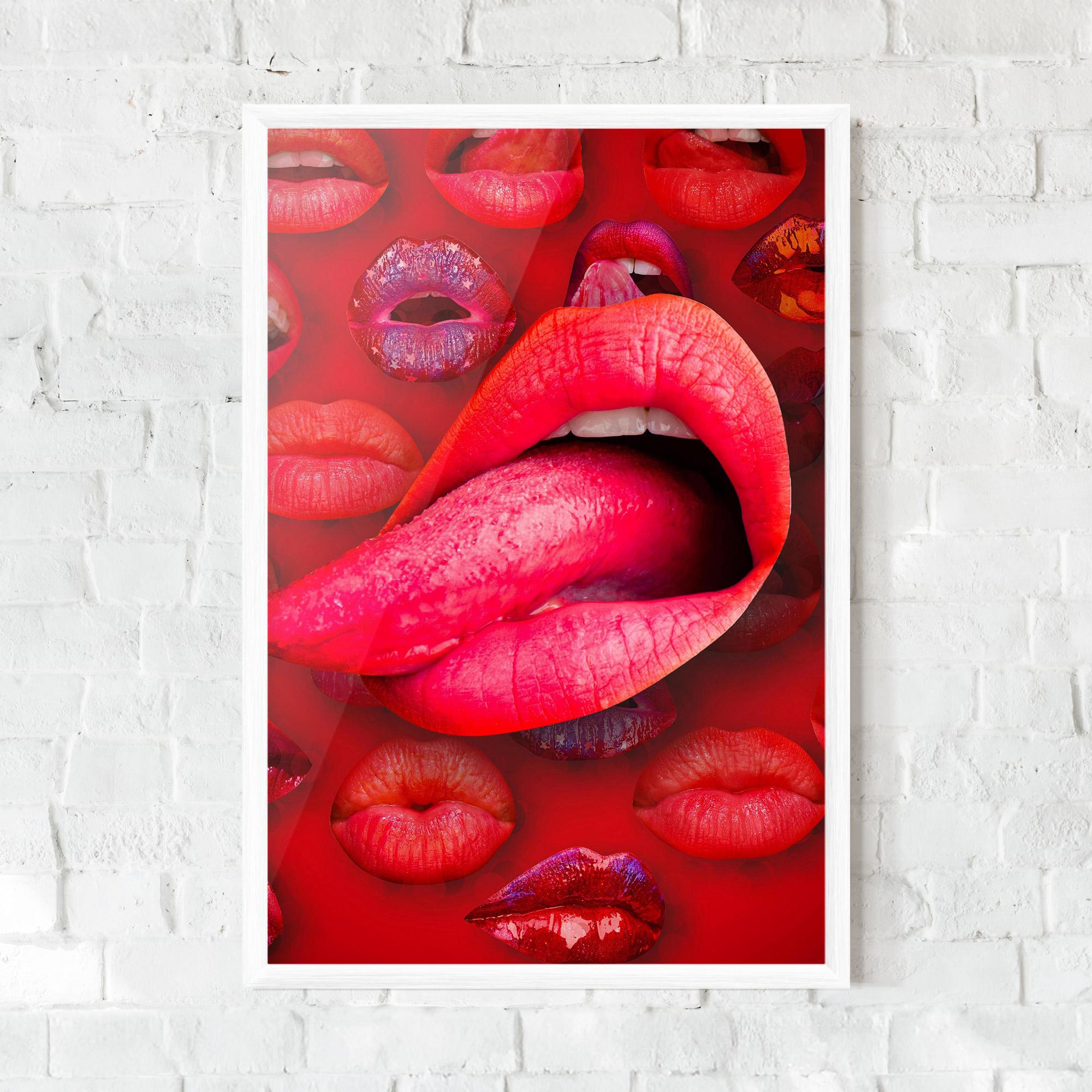 Gerahmte Poster Big Tongue Collage mockup 0
