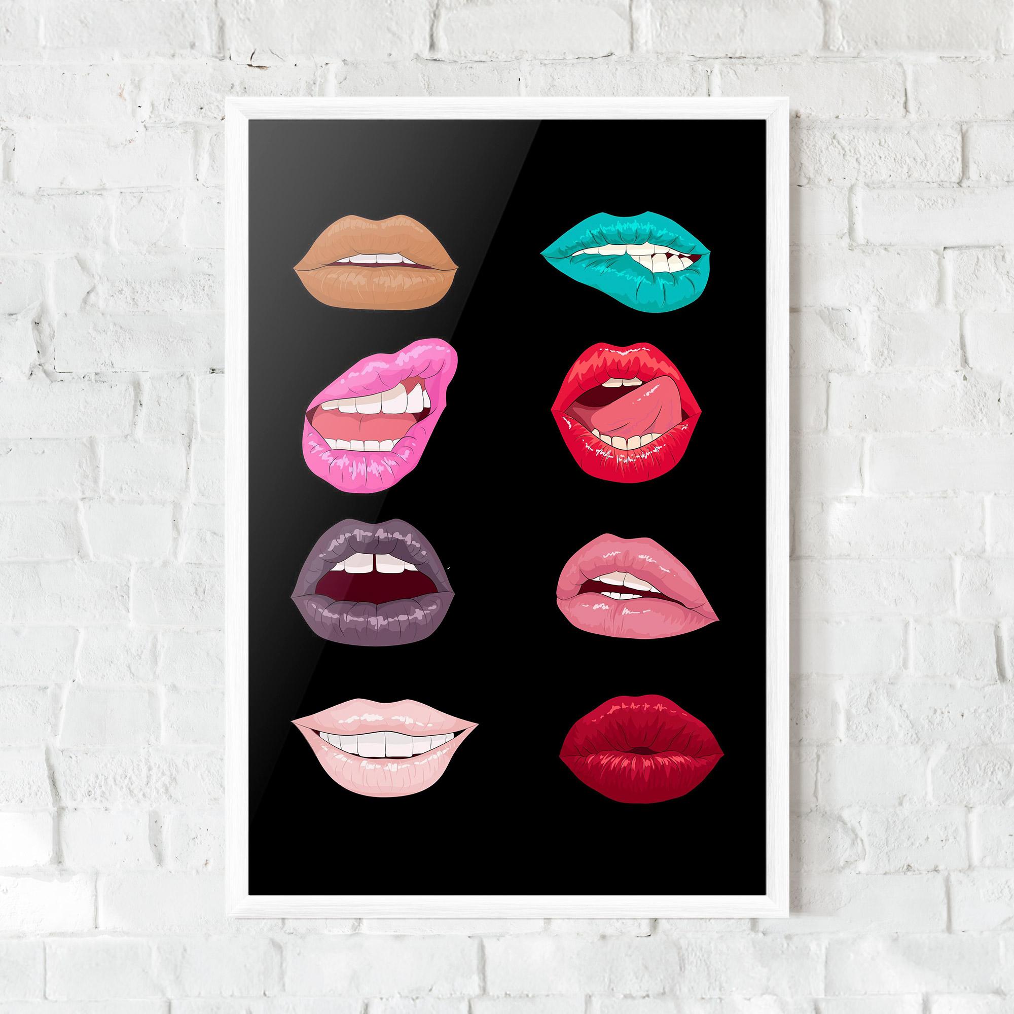 Gerahmte Poster Colorful Lips mockup 0