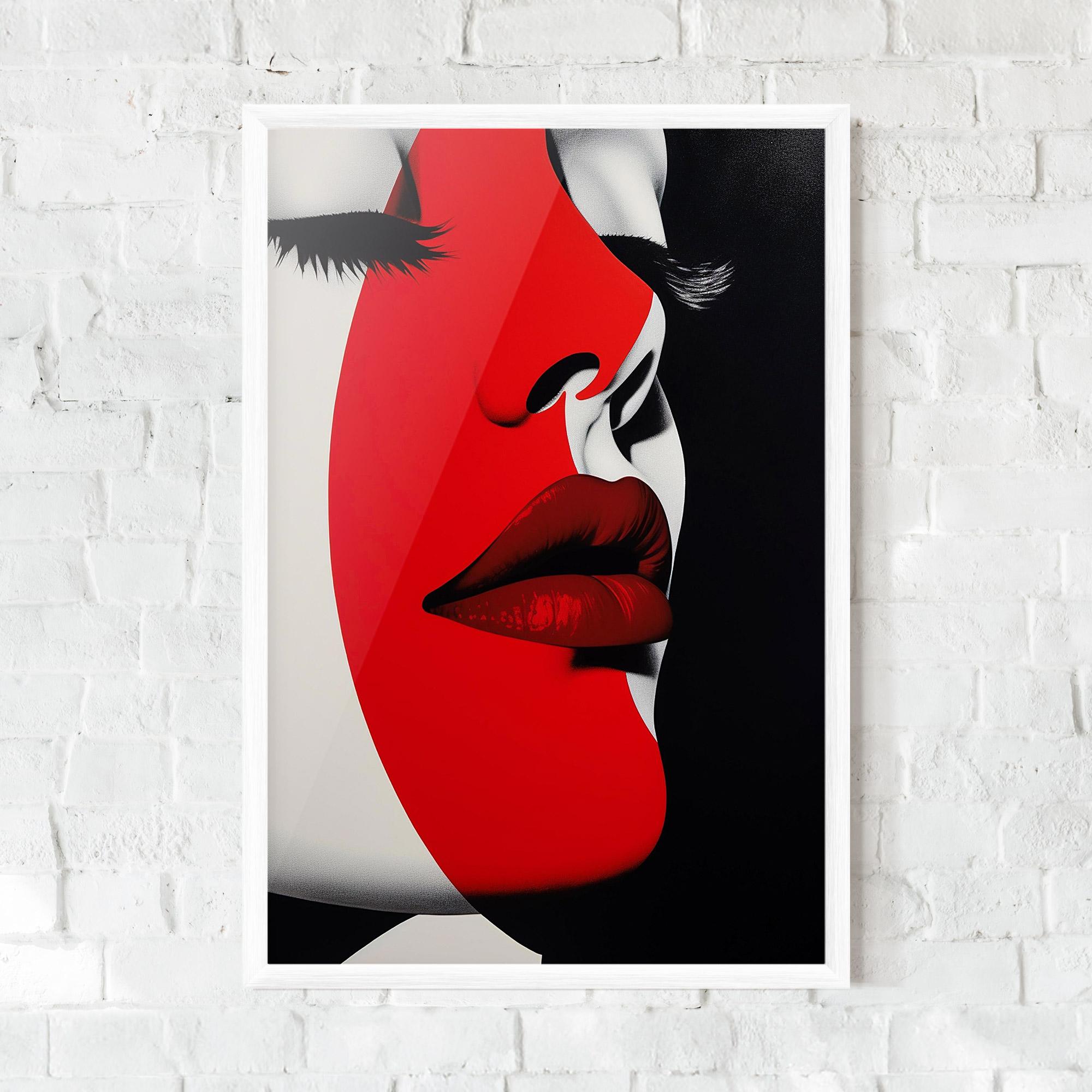 Gerahmte Poster Dark Red Lips mockup 0