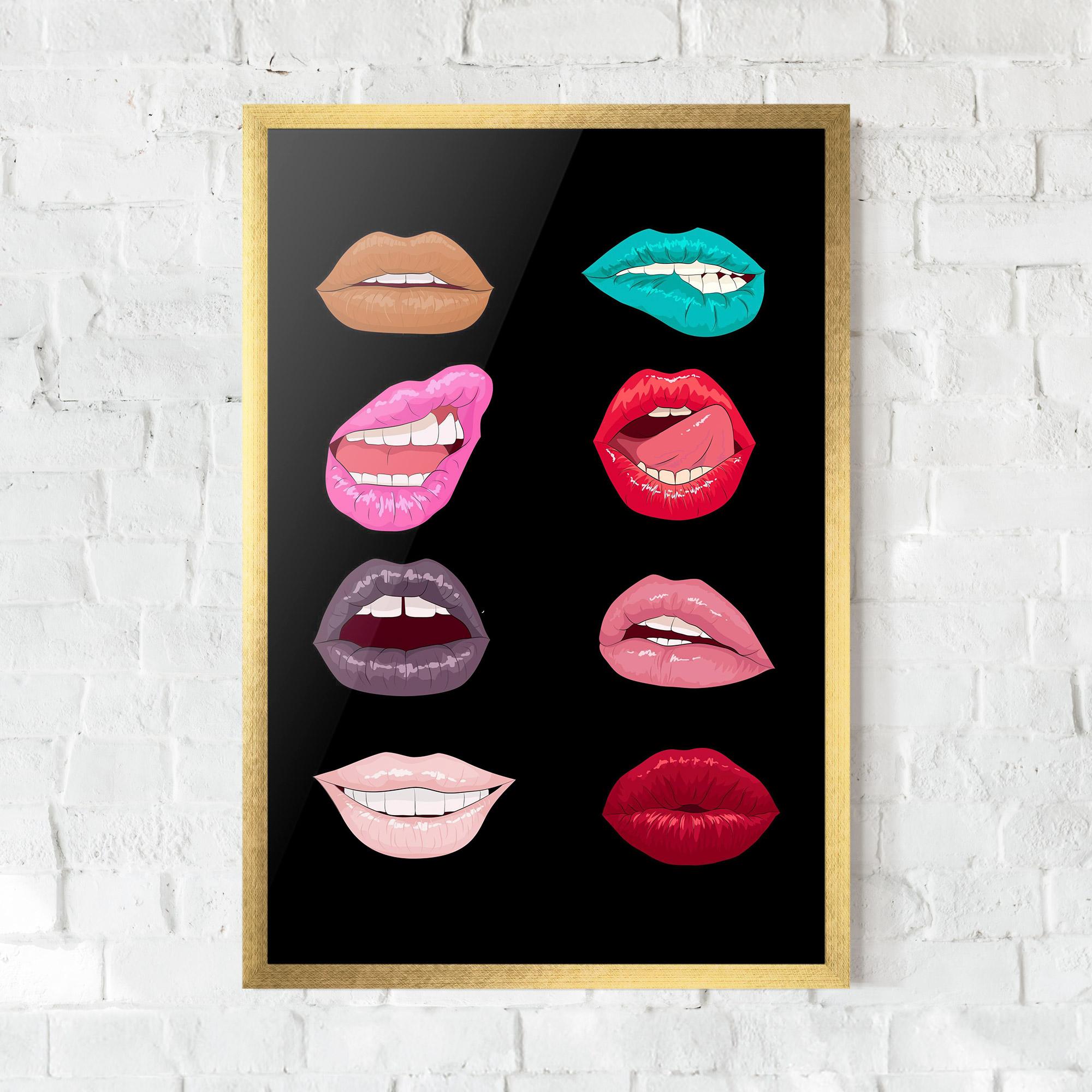 Gerahmte Poster Colorful Lips mockup 0