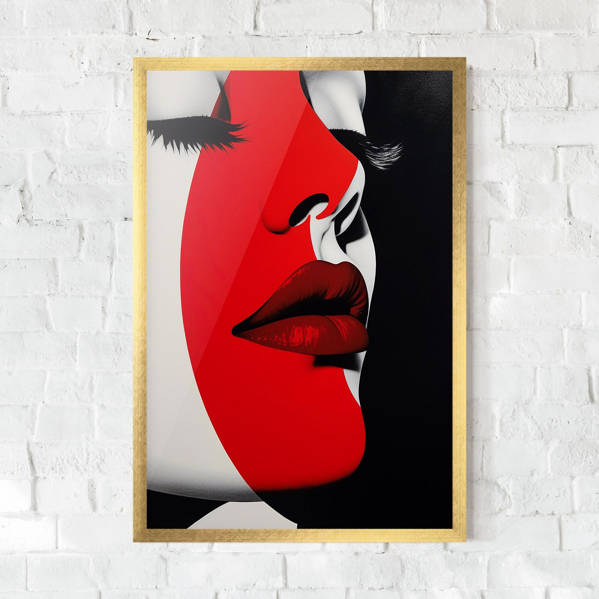 Gerahmte Poster Dark Red Lips mockup 0