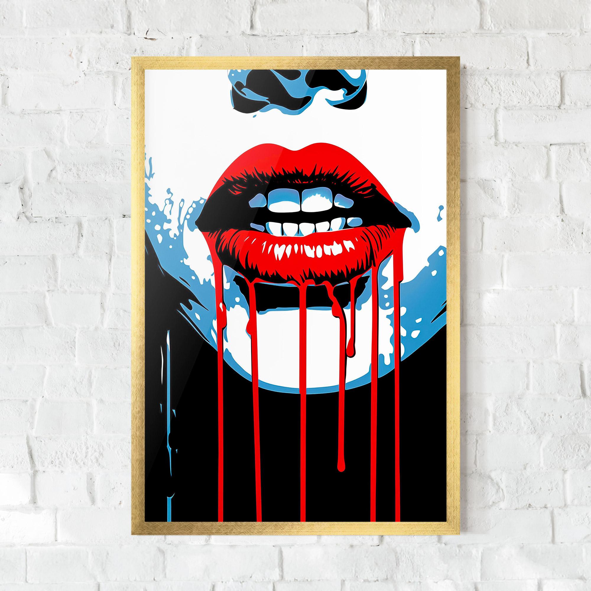 Gerahmte Poster Red Lipstick Flowing mockup 0