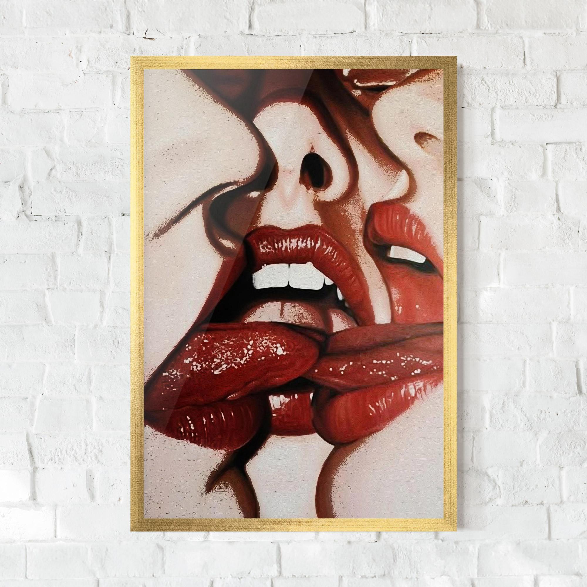 Gerahmte Poster Tree Red Lips mockup 0