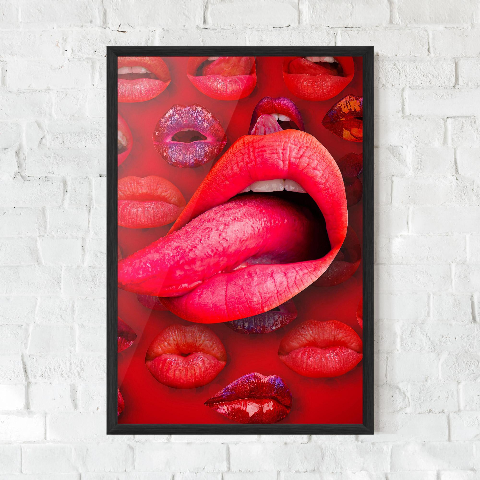 Gerahmte Poster Big Tongue Collage mockup 0