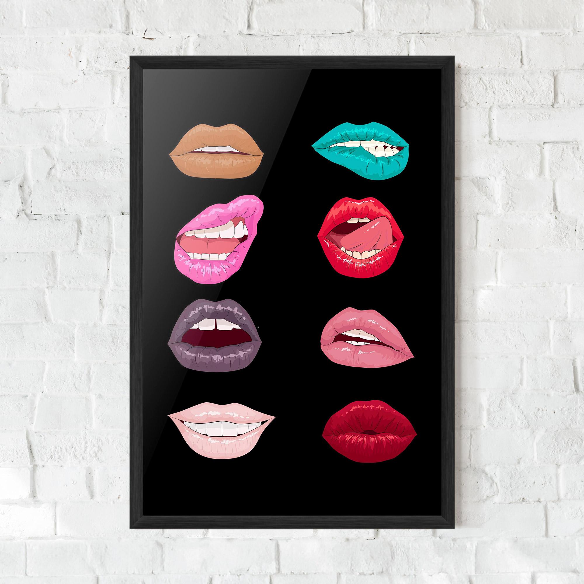 Gerahmte Poster Colorful Lips mockup 0