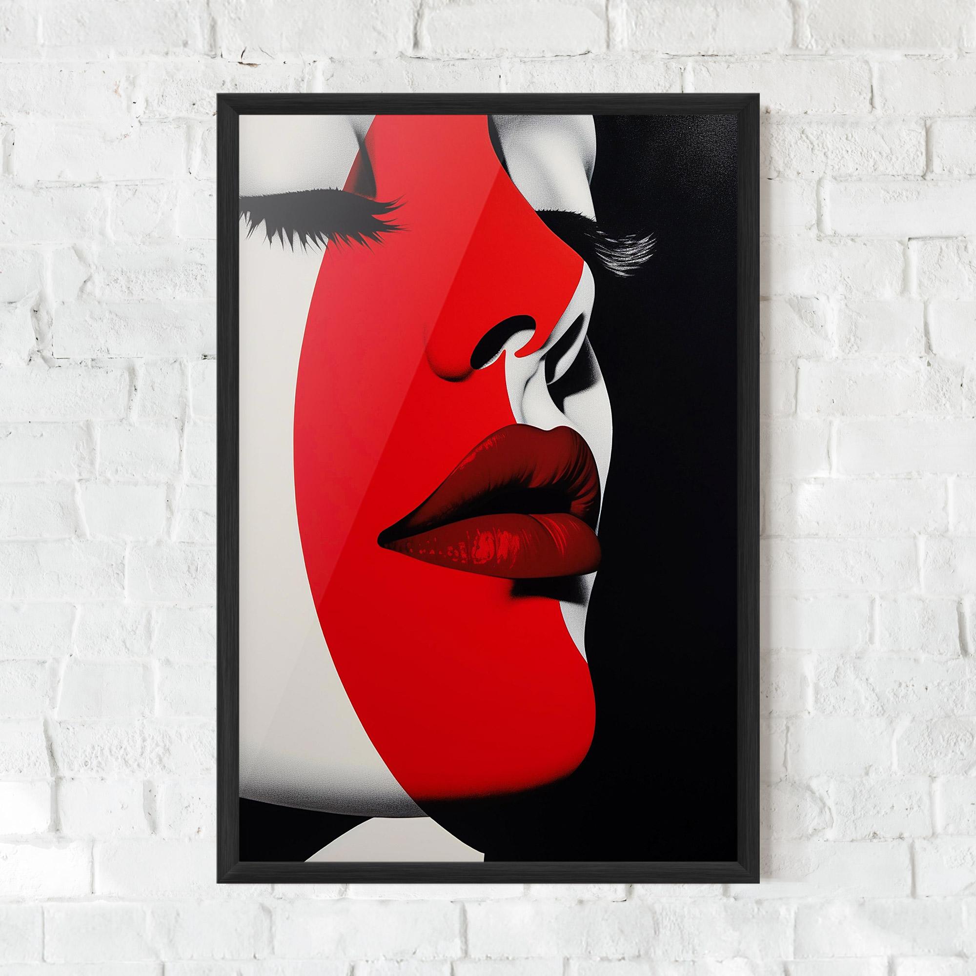 Gerahmte Poster Dark Red Lips mockup 0