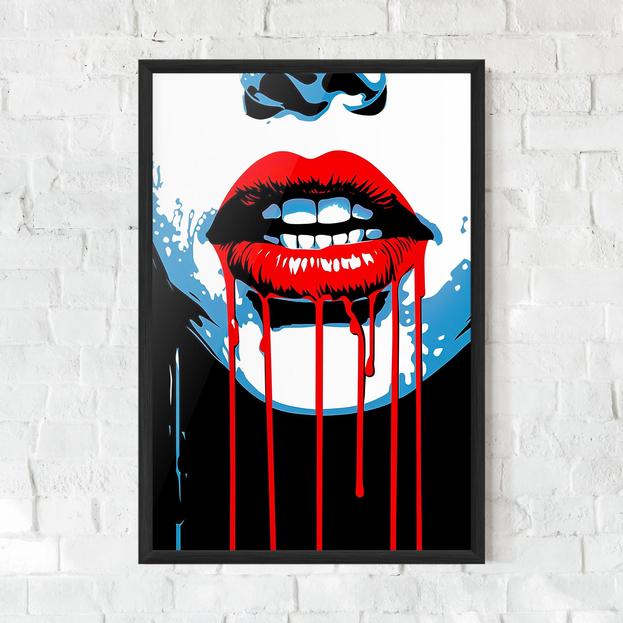 Gerahmte Poster Red Lipstick Flowing mockup 0