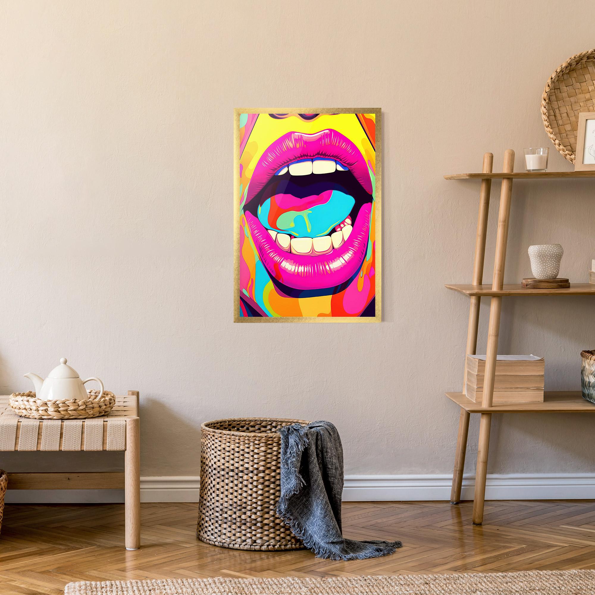 Gerahmte Poster Pop Art Mouth mockup 9