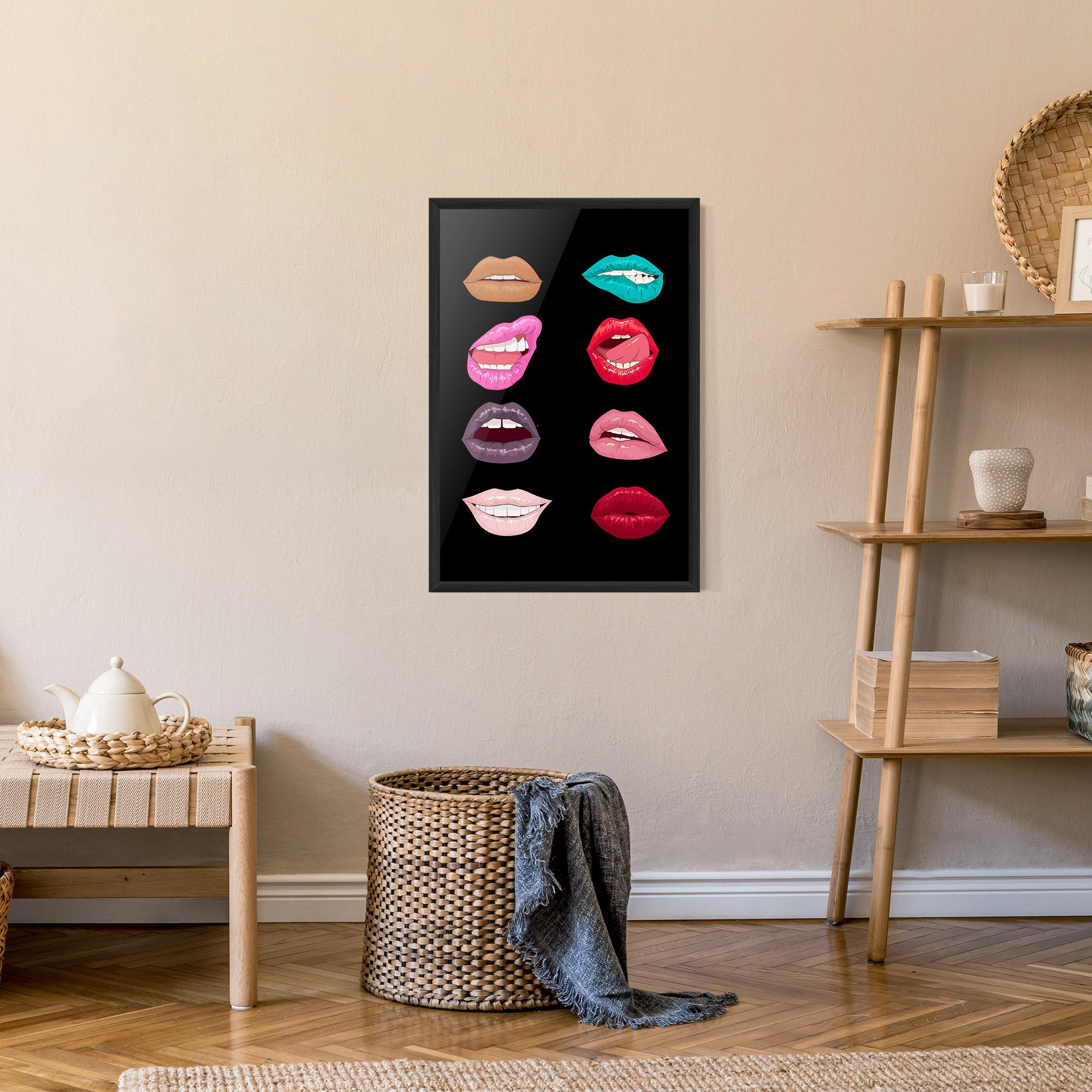 Gerahmte Poster Colorful Lips mockup 9